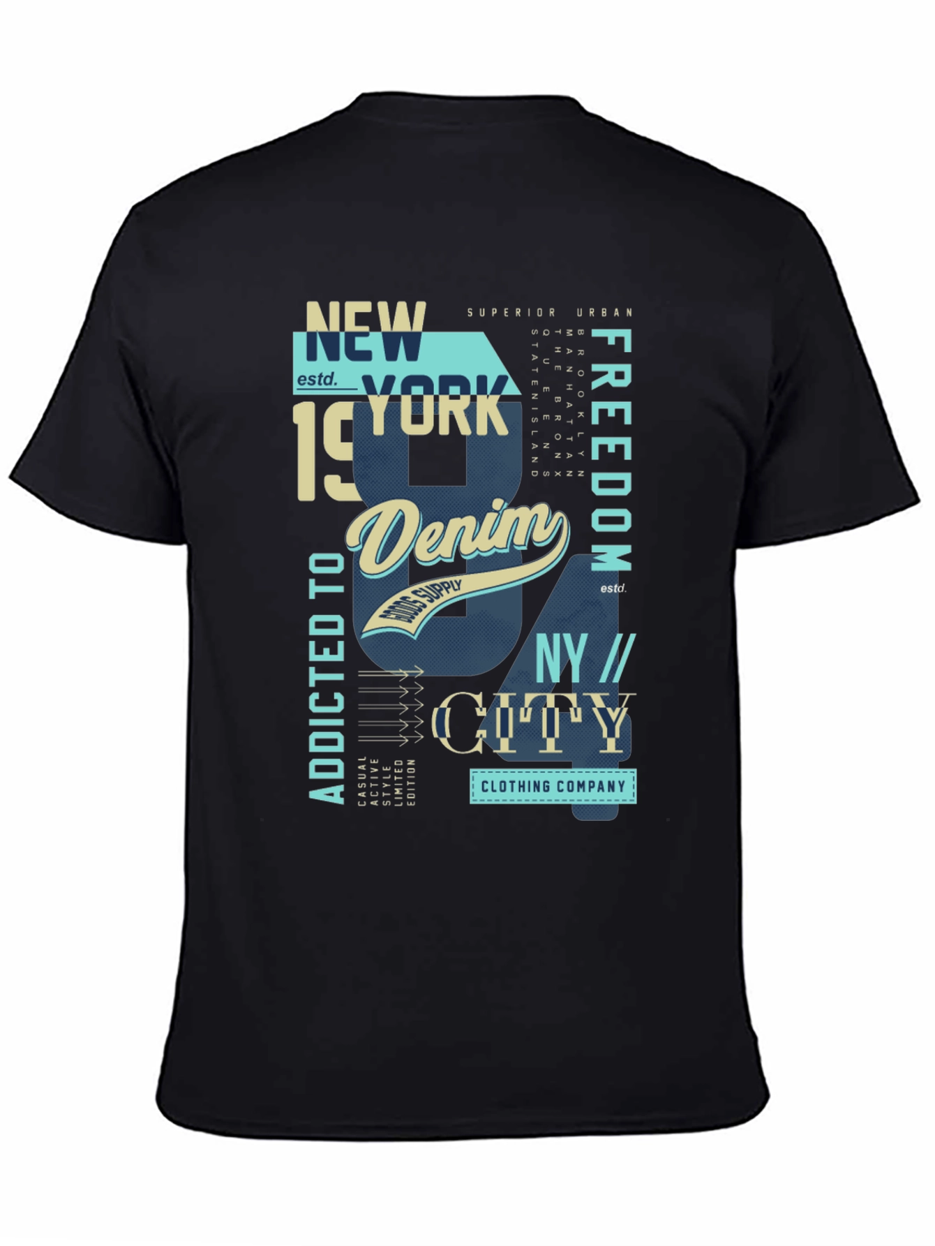 New York Denim Graphic T-Shirt