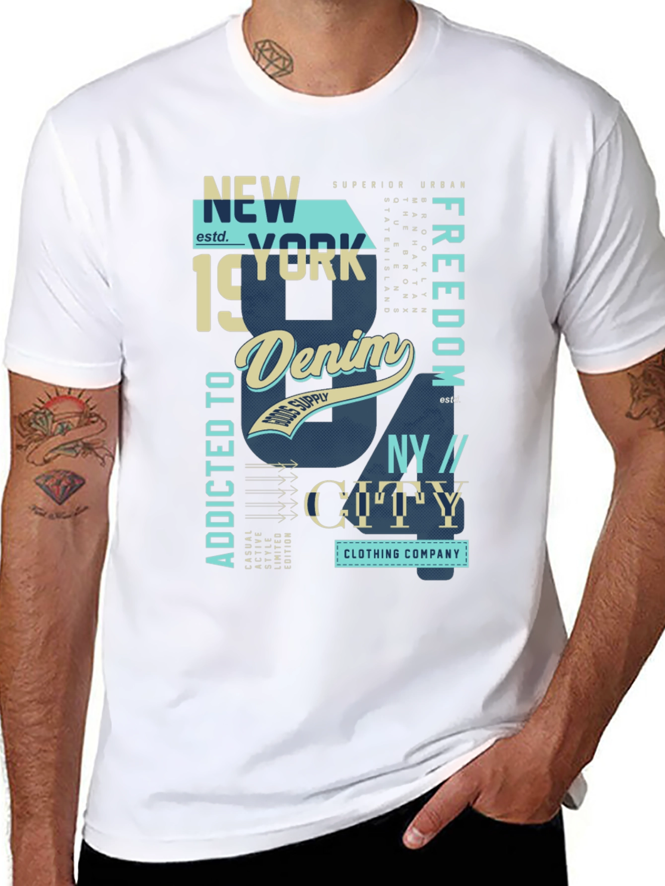 New York Denim Graphic T-Shirt