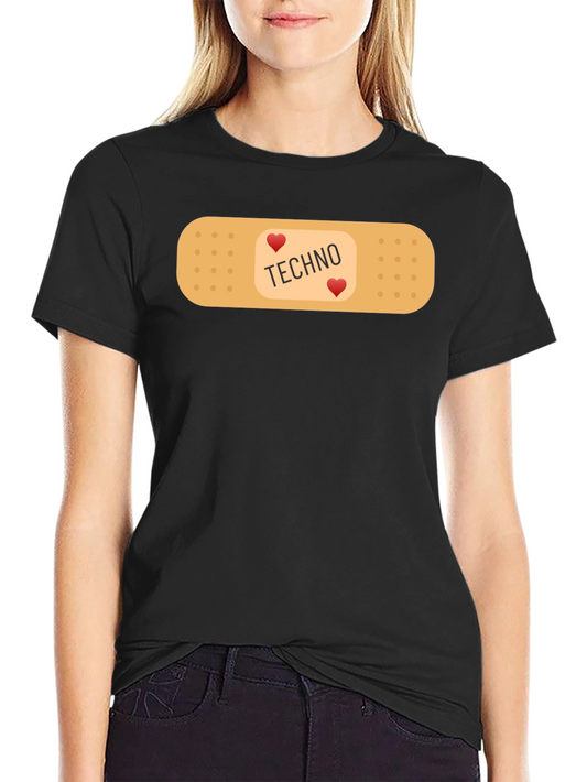 Techno Heart Band-Aid T-Shirt - Music Lover Tee