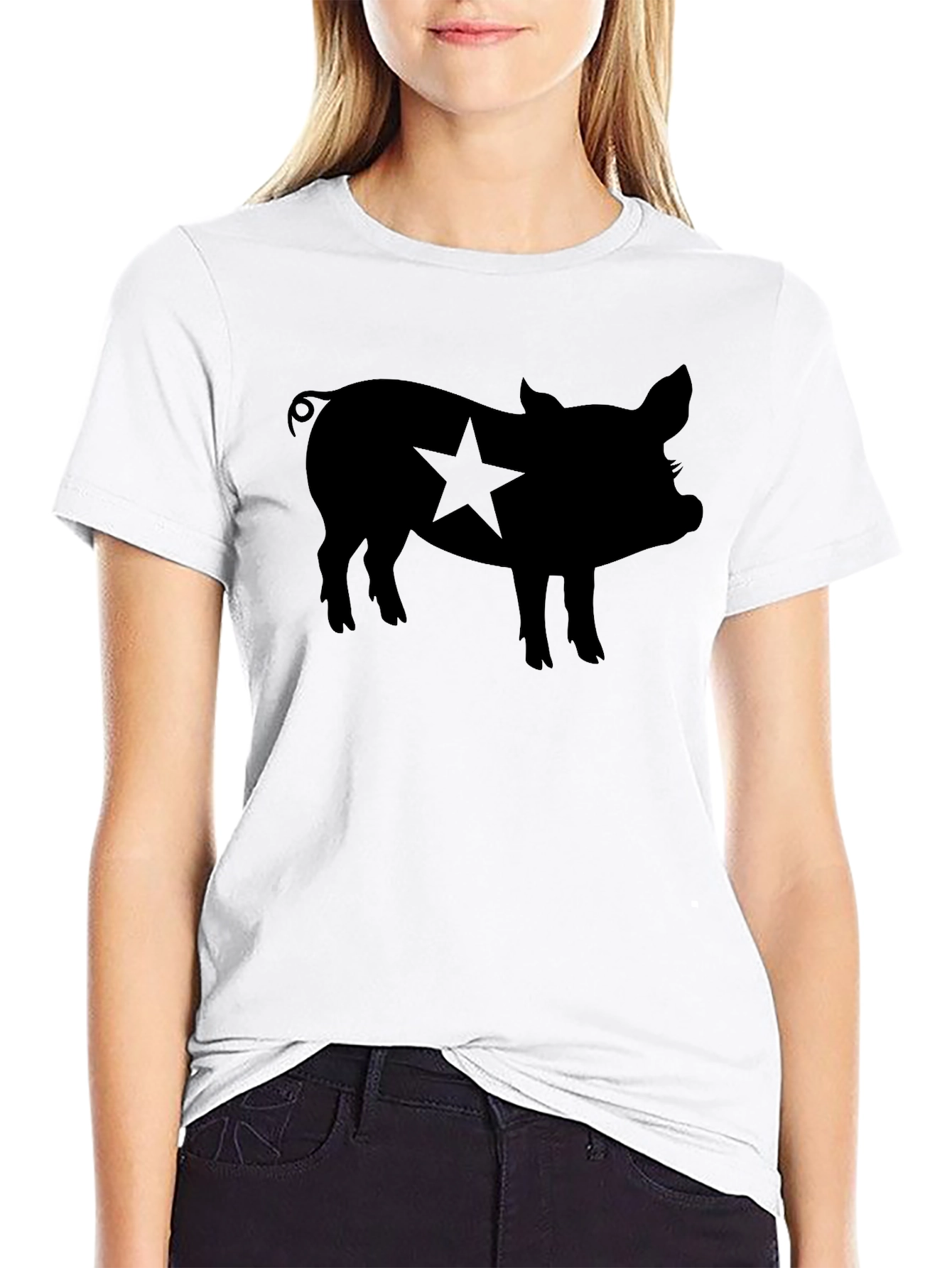 Pig Star Silhouette Mens Black T-Shirt
