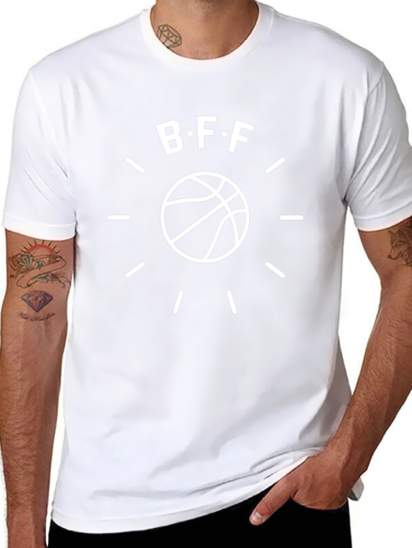 BFF Basketball Graphic Tee - Black Cotton Blend