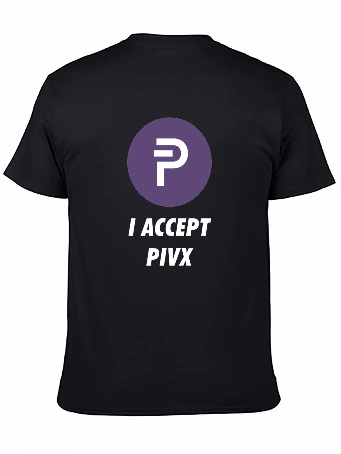 I Accept PIVX Black T-Shirt Crypto
