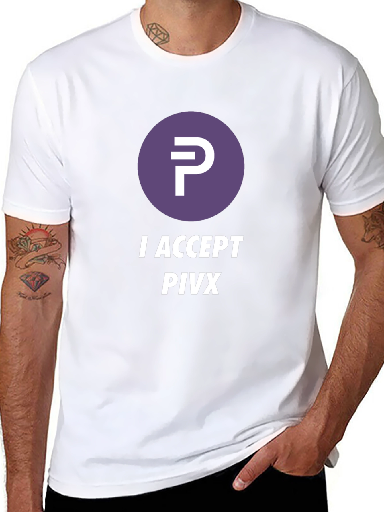 I Accept PIVX Black T-Shirt Crypto