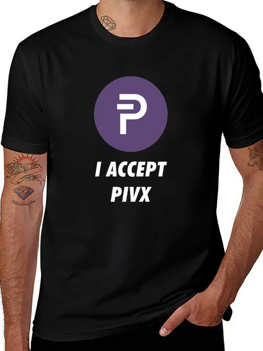 I Accept PIVX Black T-Shirt Crypto