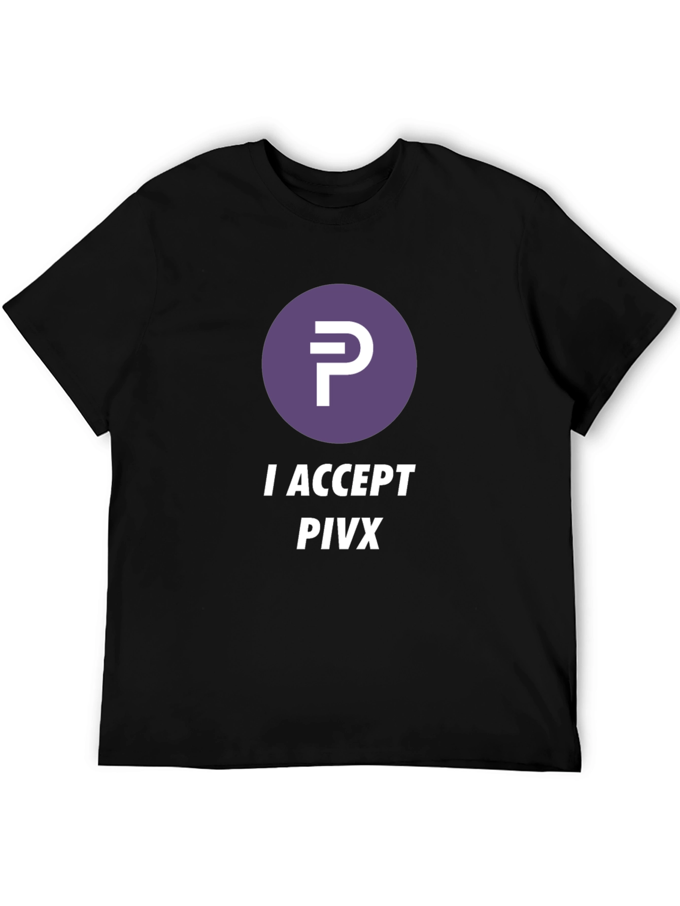 I Accept PIVX Black T-Shirt Crypto