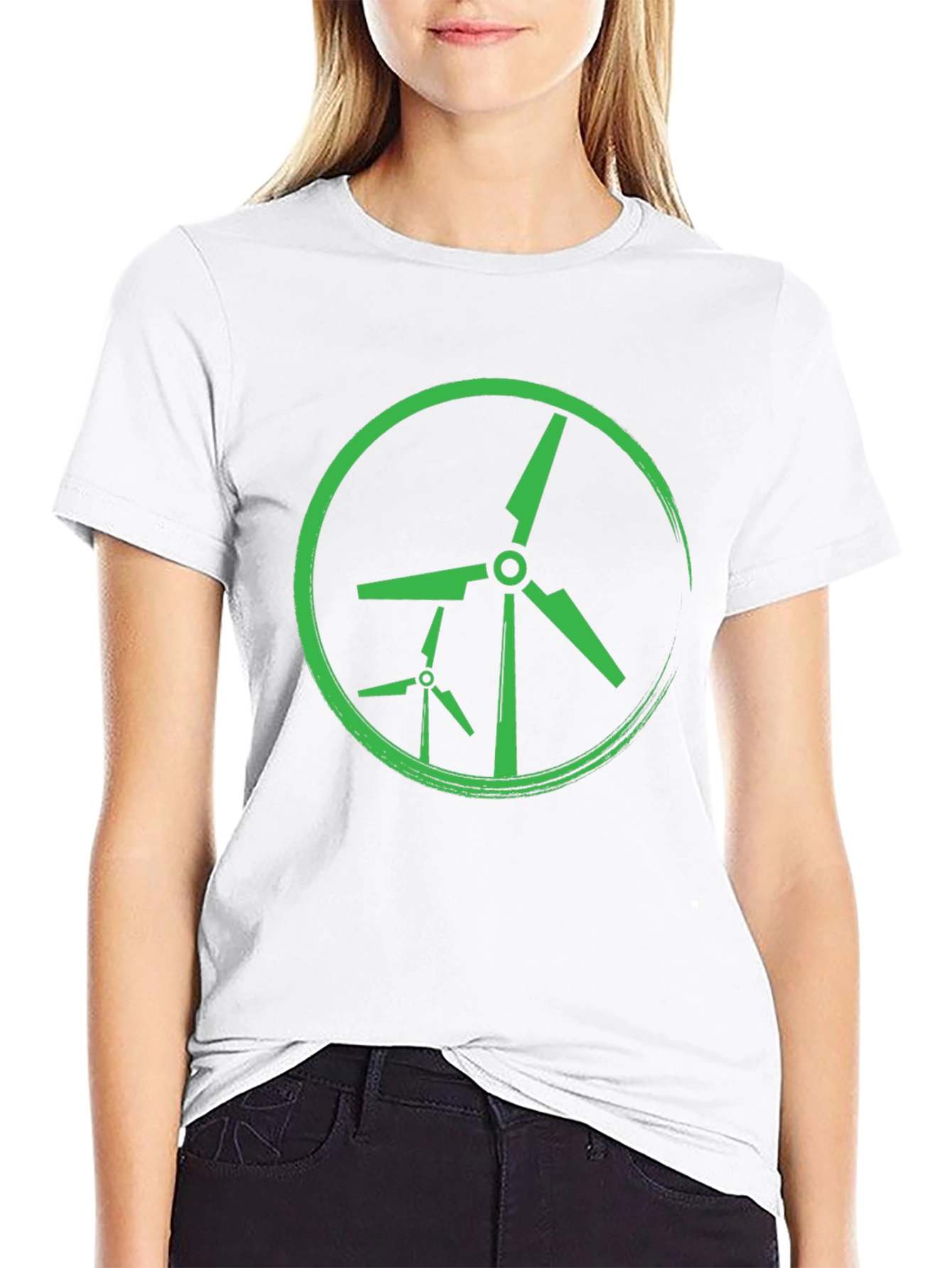 Green Wind Turbine Graphic Tee