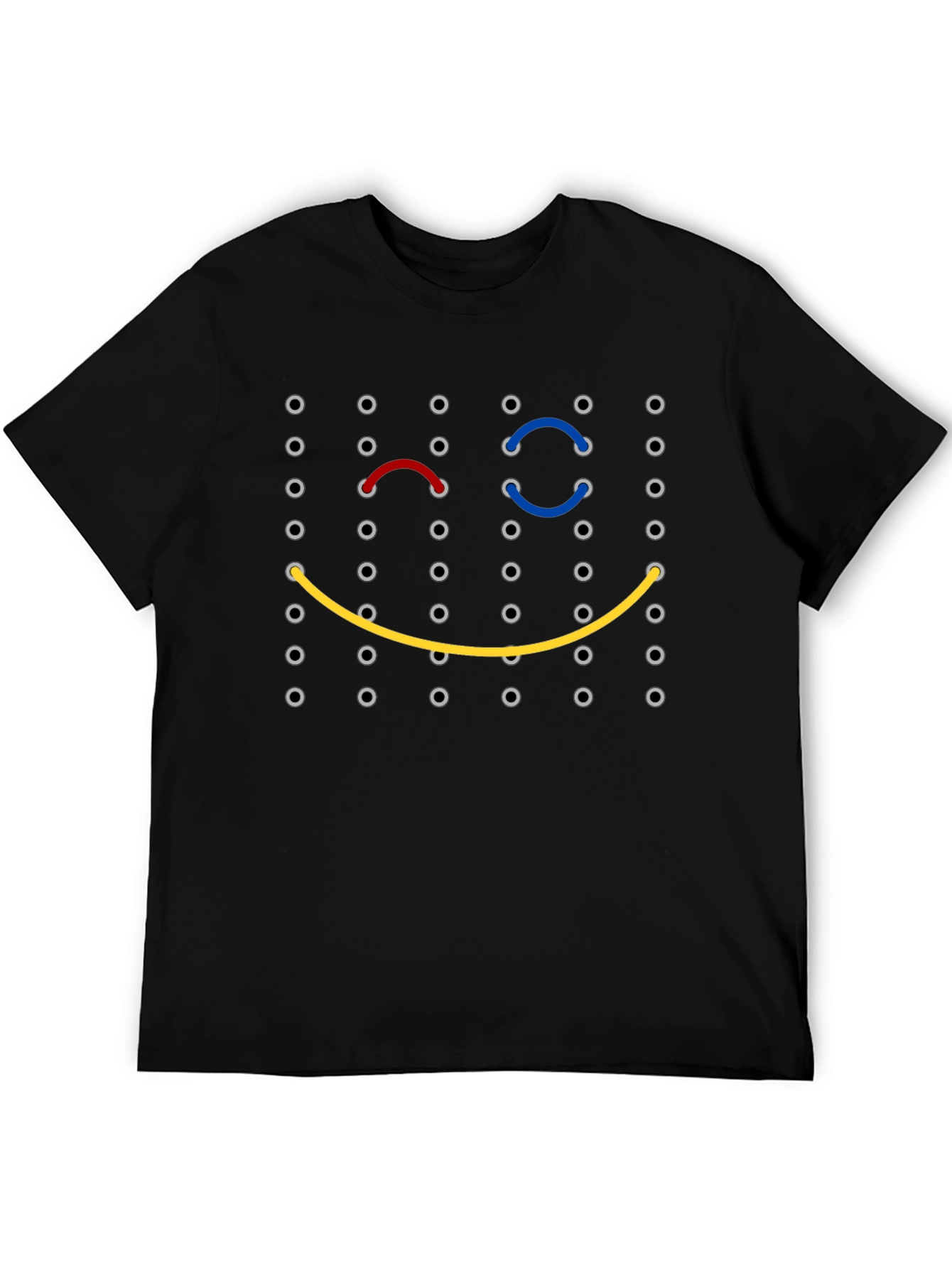 Lace-Up Smiley Face T-Shirt - Unique Graphic Tee