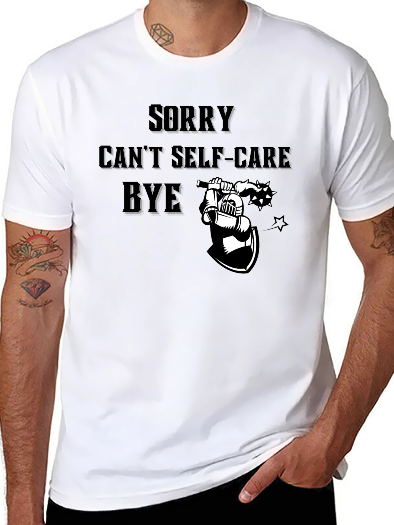 Sorry Cant Self-Care Bye Black Graphic Tee
