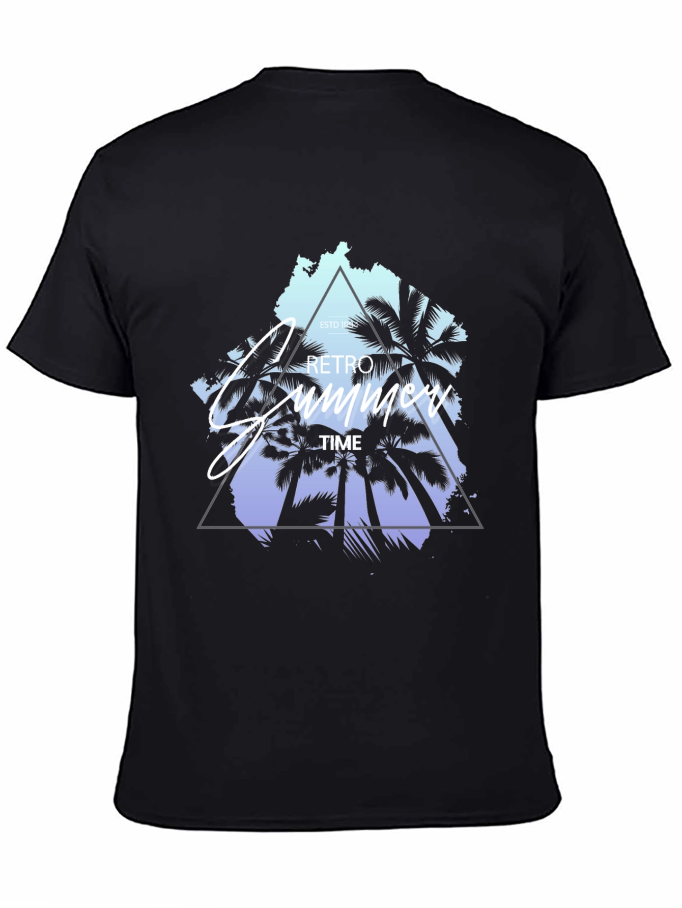 Retro Summer Time Palm Tree Graphic T-Shirt