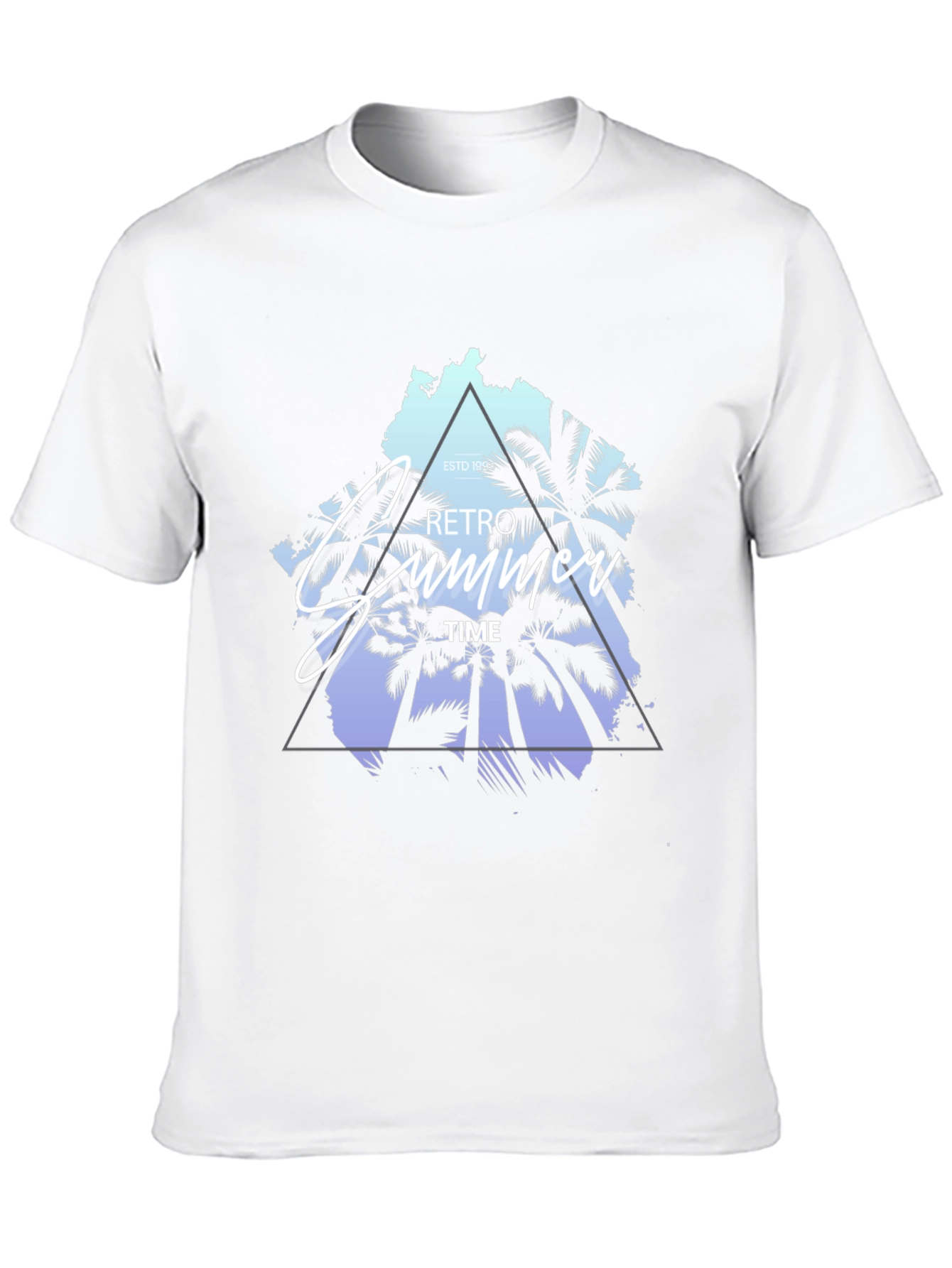 Retro Summer Time Palm Tree Graphic T-Shirt