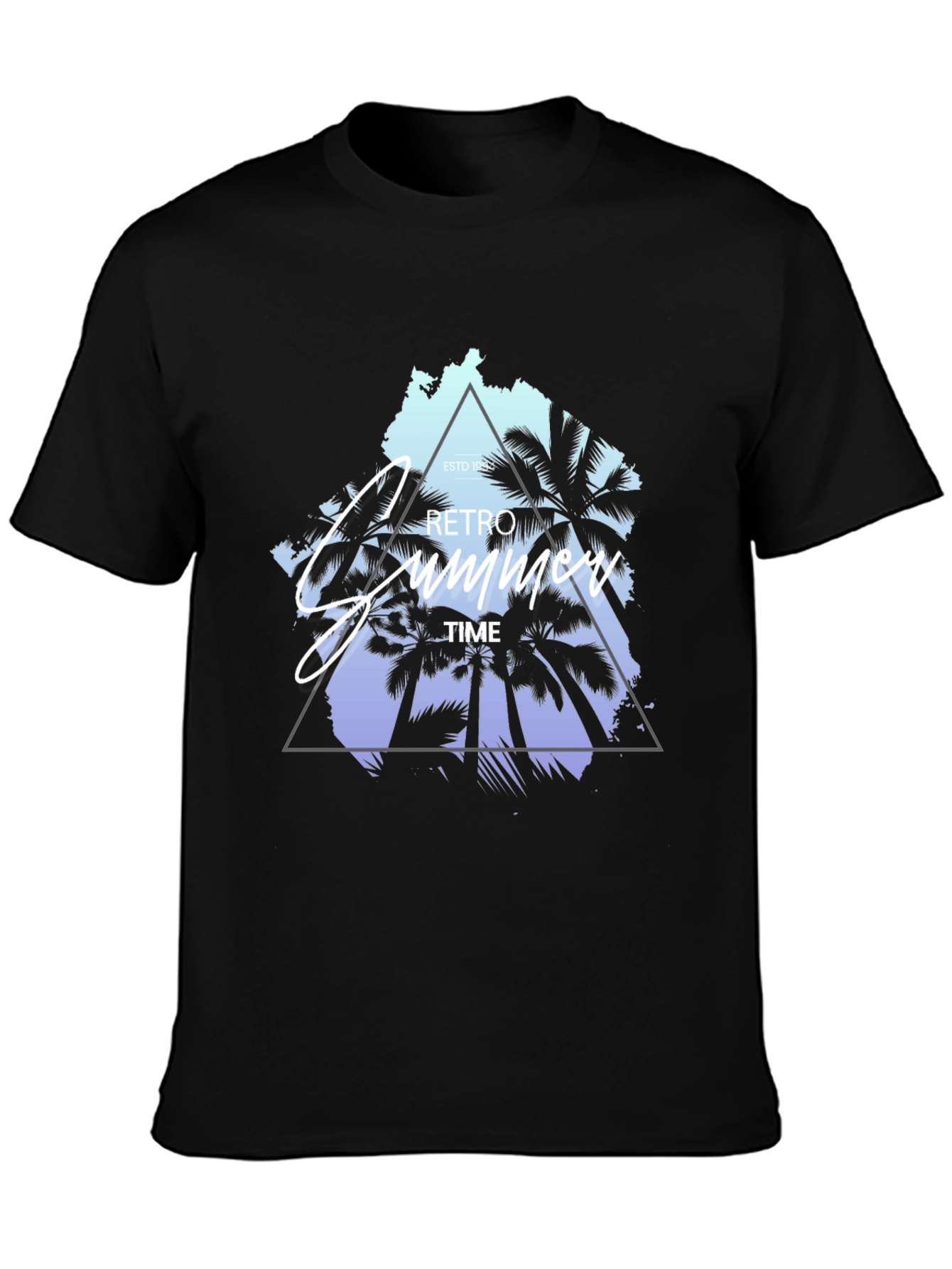 Retro Summer Time Palm Tree Graphic T-Shirt
