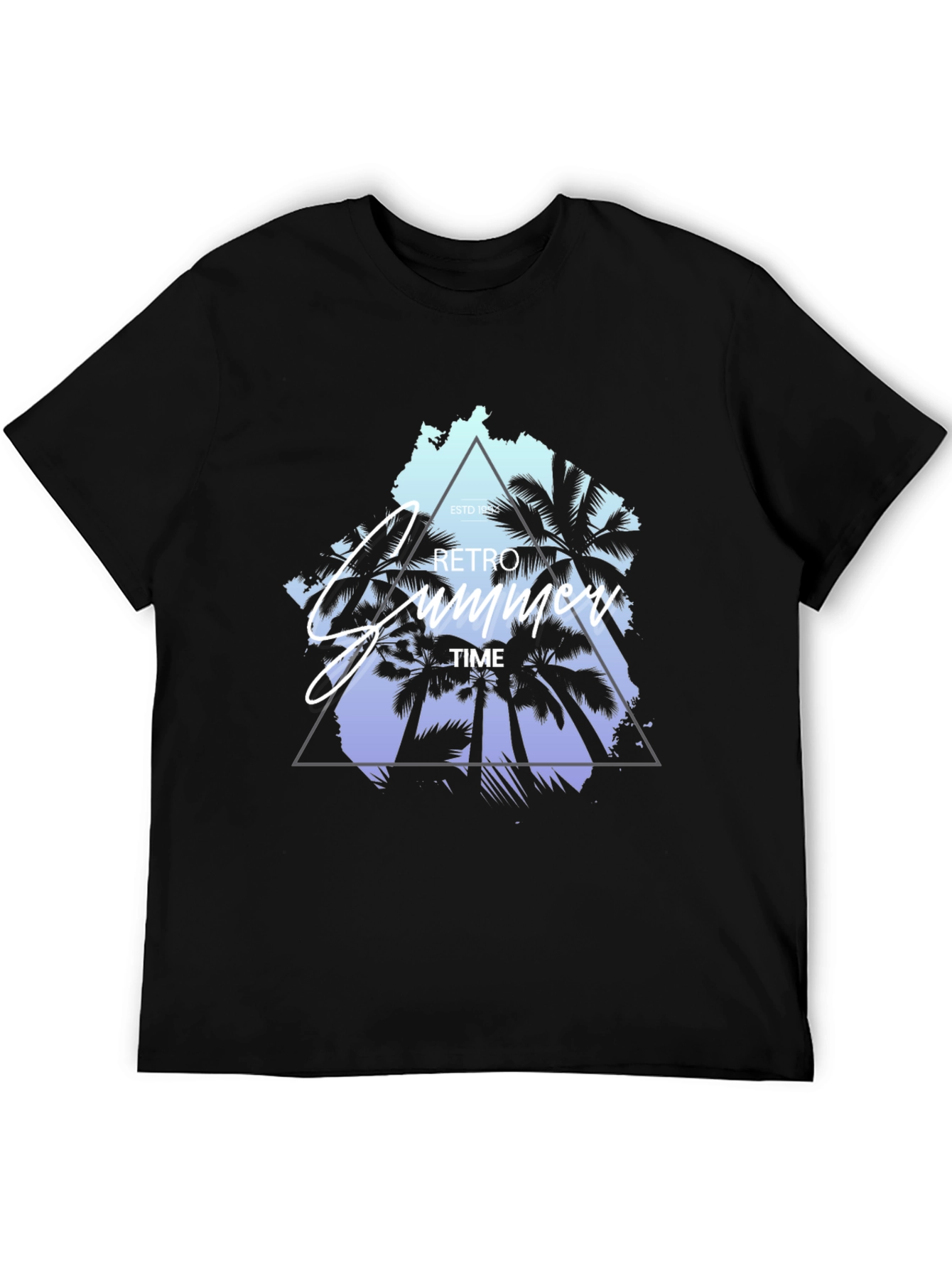 Retro Summer Time Palm Tree Graphic T-Shirt