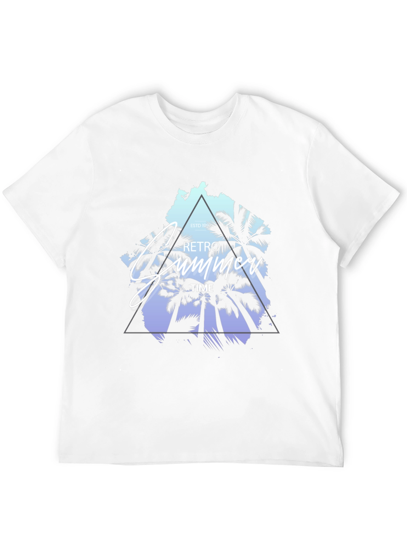 Retro Summer Time Palm Tree Graphic T-Shirt
