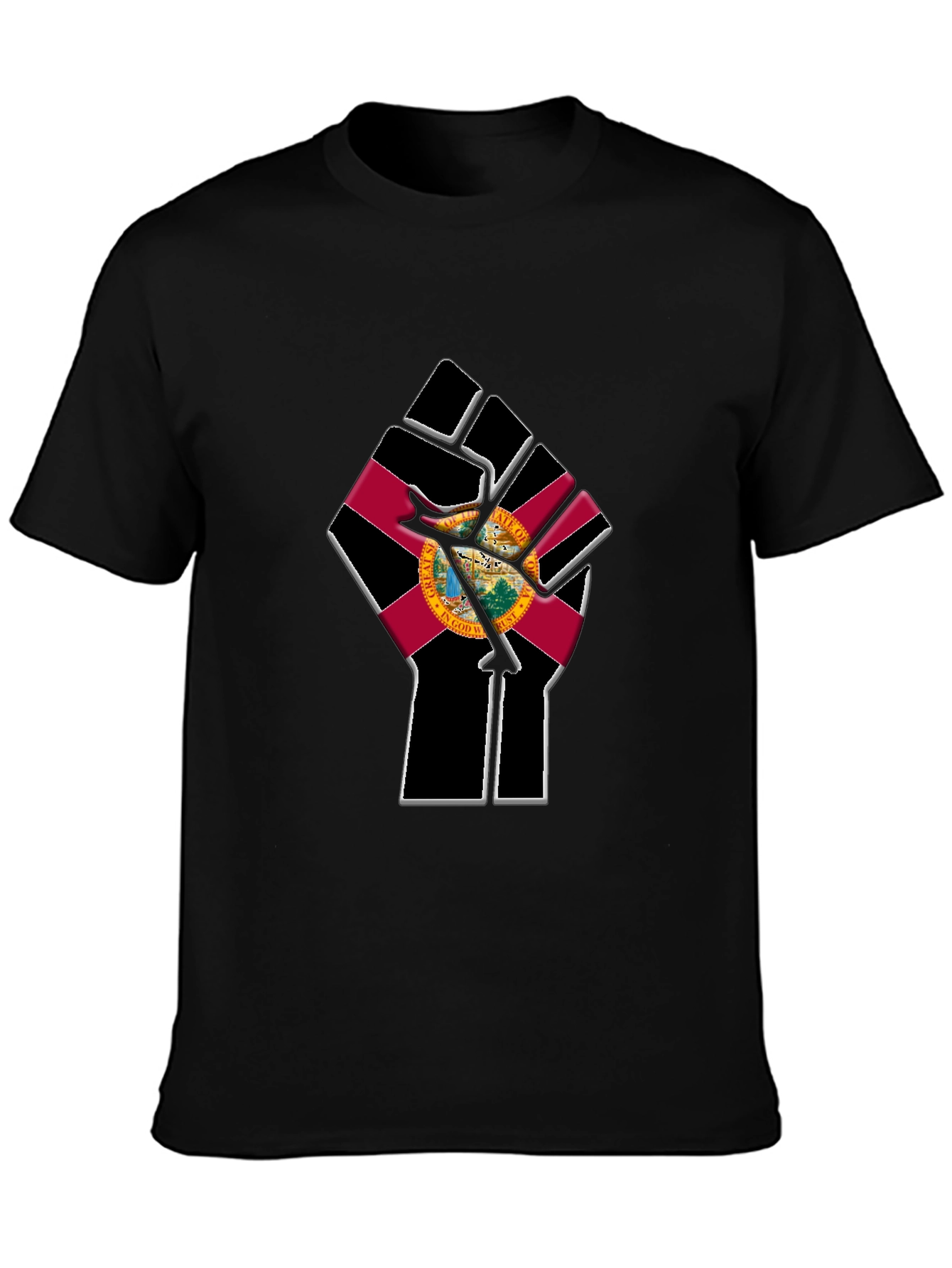 Florida Flag Fist T-Shirt - Black Pride