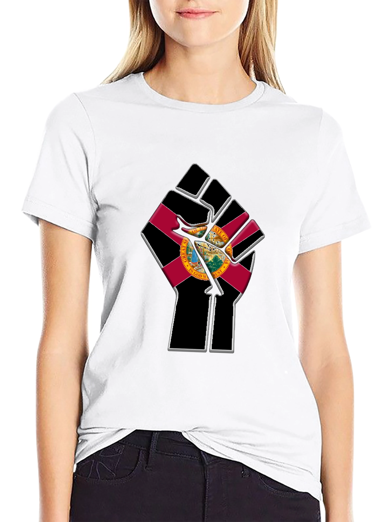 Florida Flag Fist T-Shirt - Black Pride