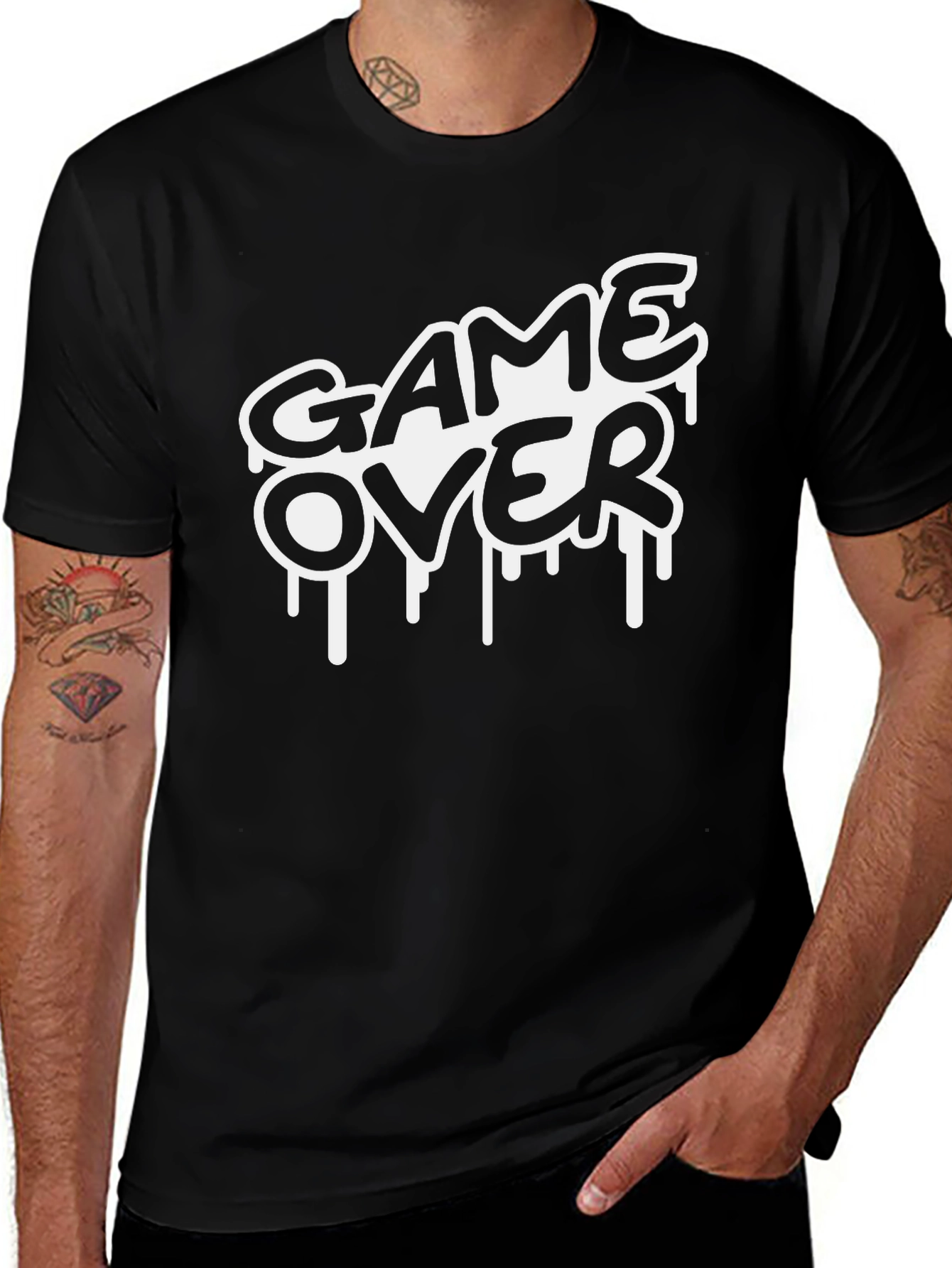 Game Over Graphic T-Shirt - Black Cotton Tee