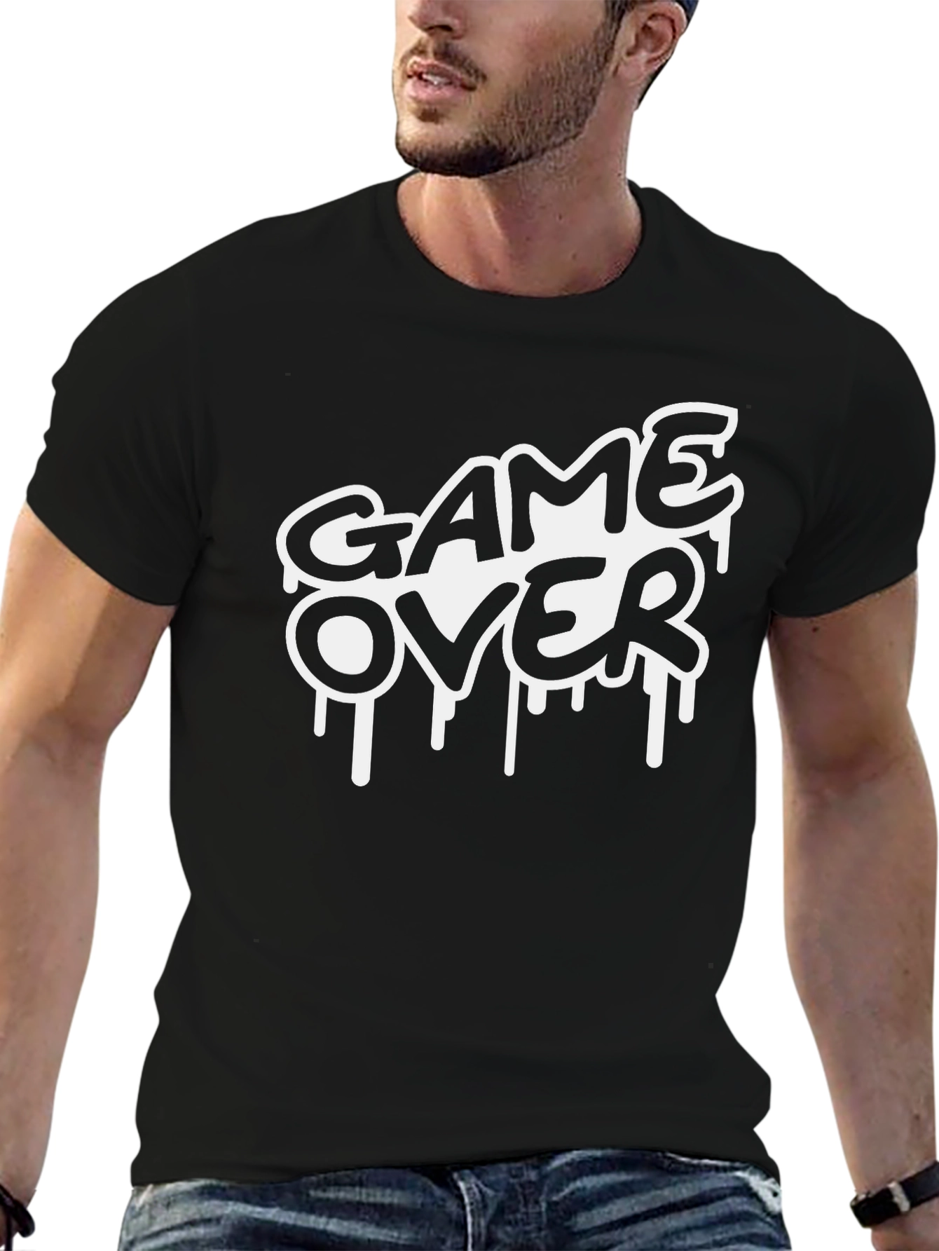 Game Over Graphic T-Shirt - Black Cotton Tee