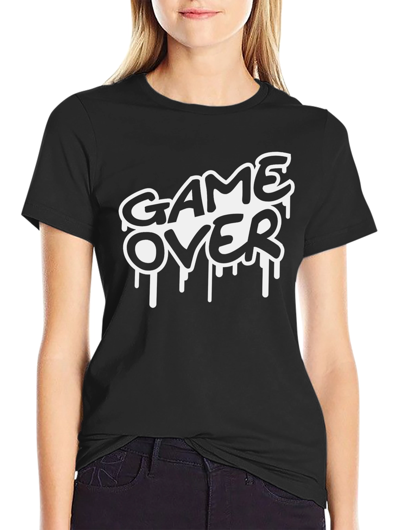 Game Over Graphic T-Shirt - Black Cotton Tee