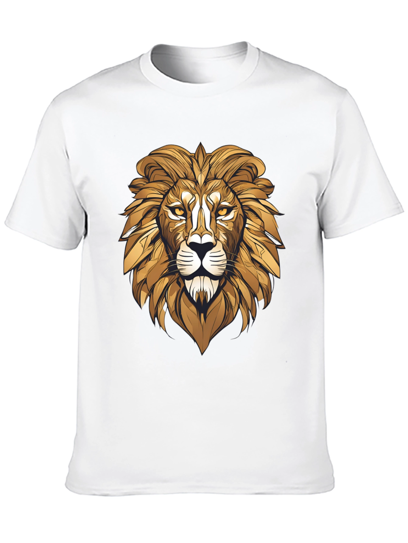 Bold Lion Graphic Tee - Black Cotton Blend
