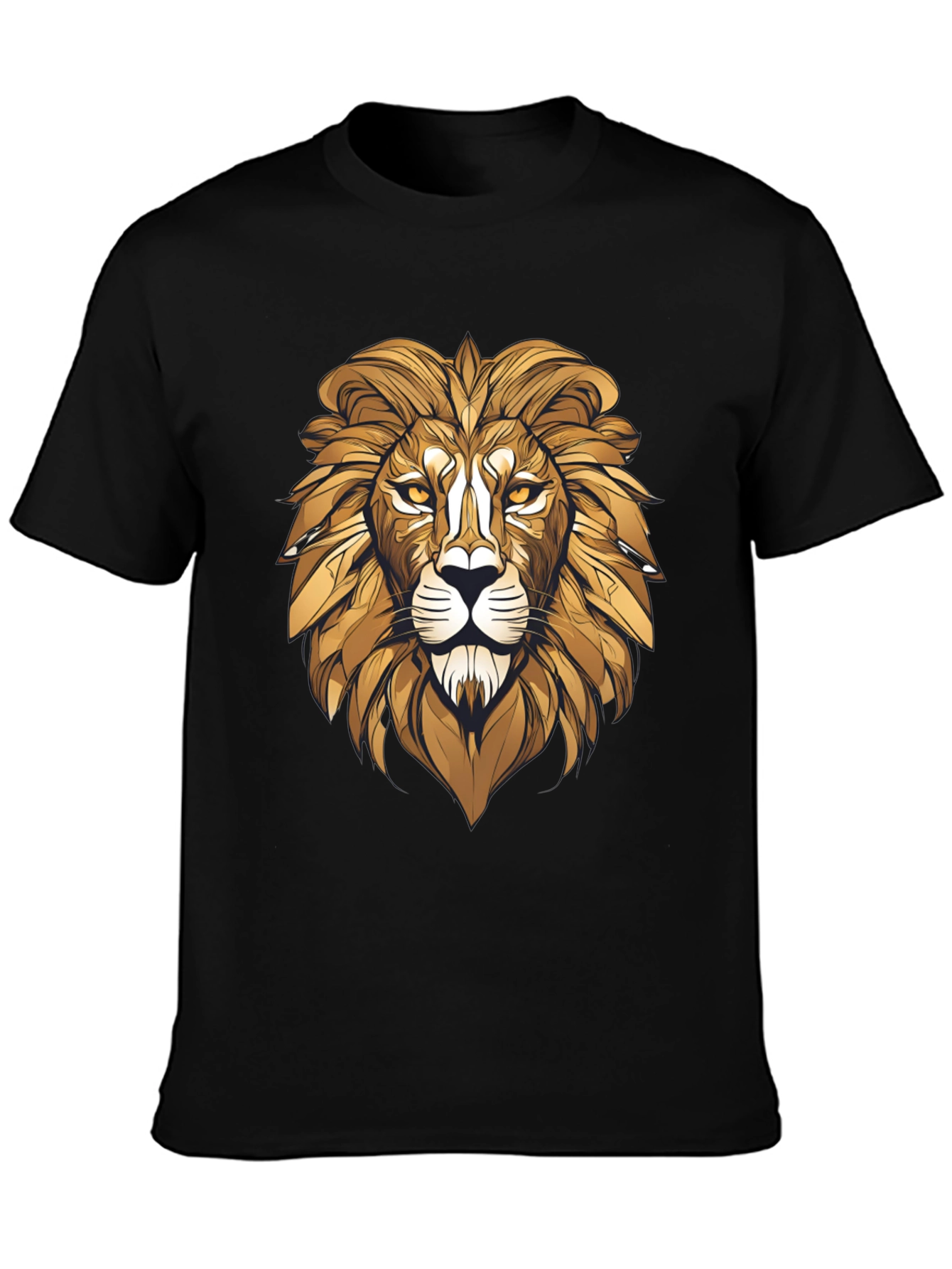Bold Lion Graphic Tee - Black Cotton Blend