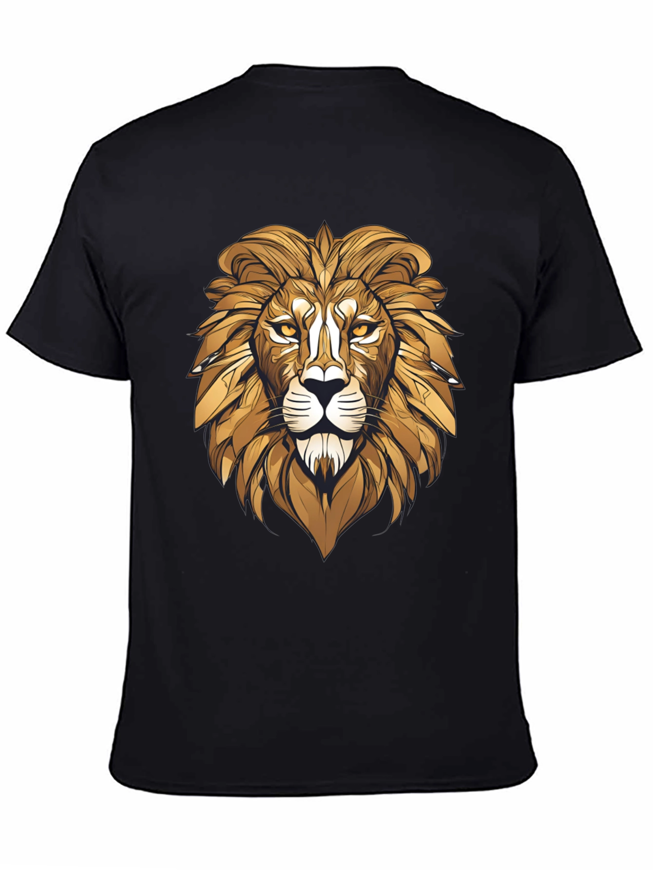 Bold Lion Graphic Tee - Black Cotton Blend
