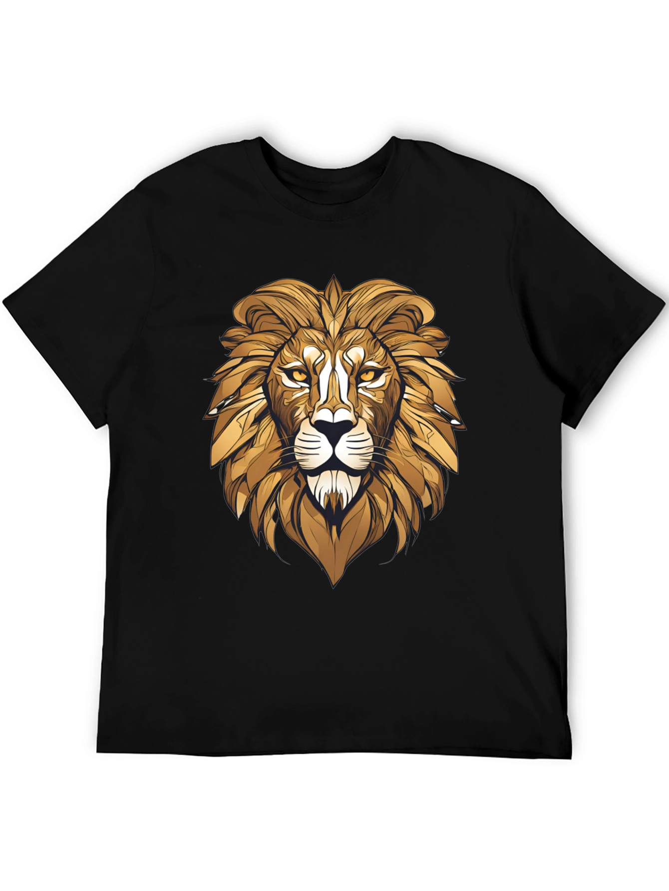 Bold Lion Graphic Tee - Black Cotton Blend