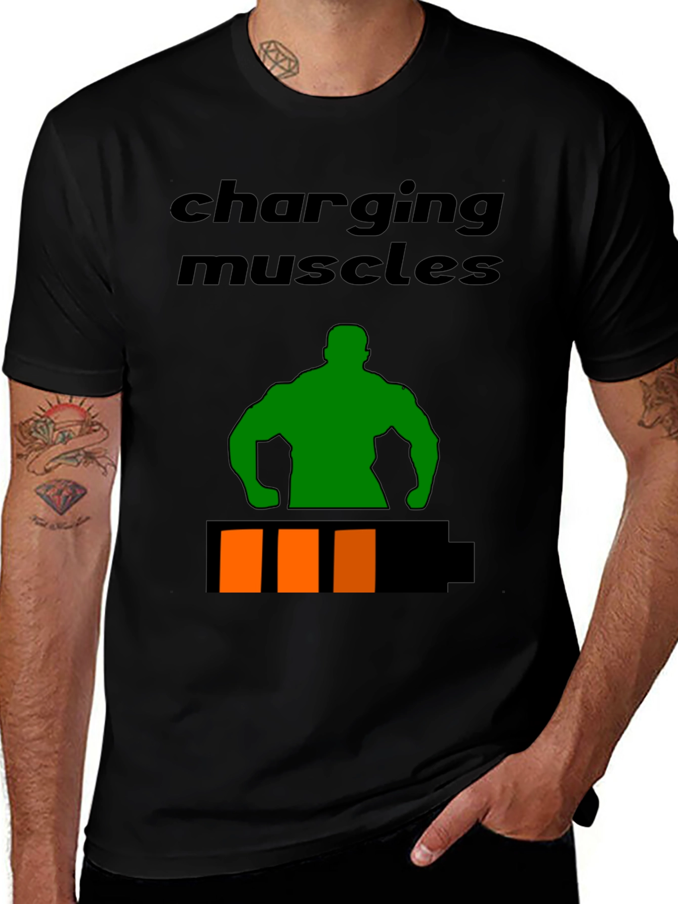Charging Muscles Graphic T-Shirt - Fitness Apparel