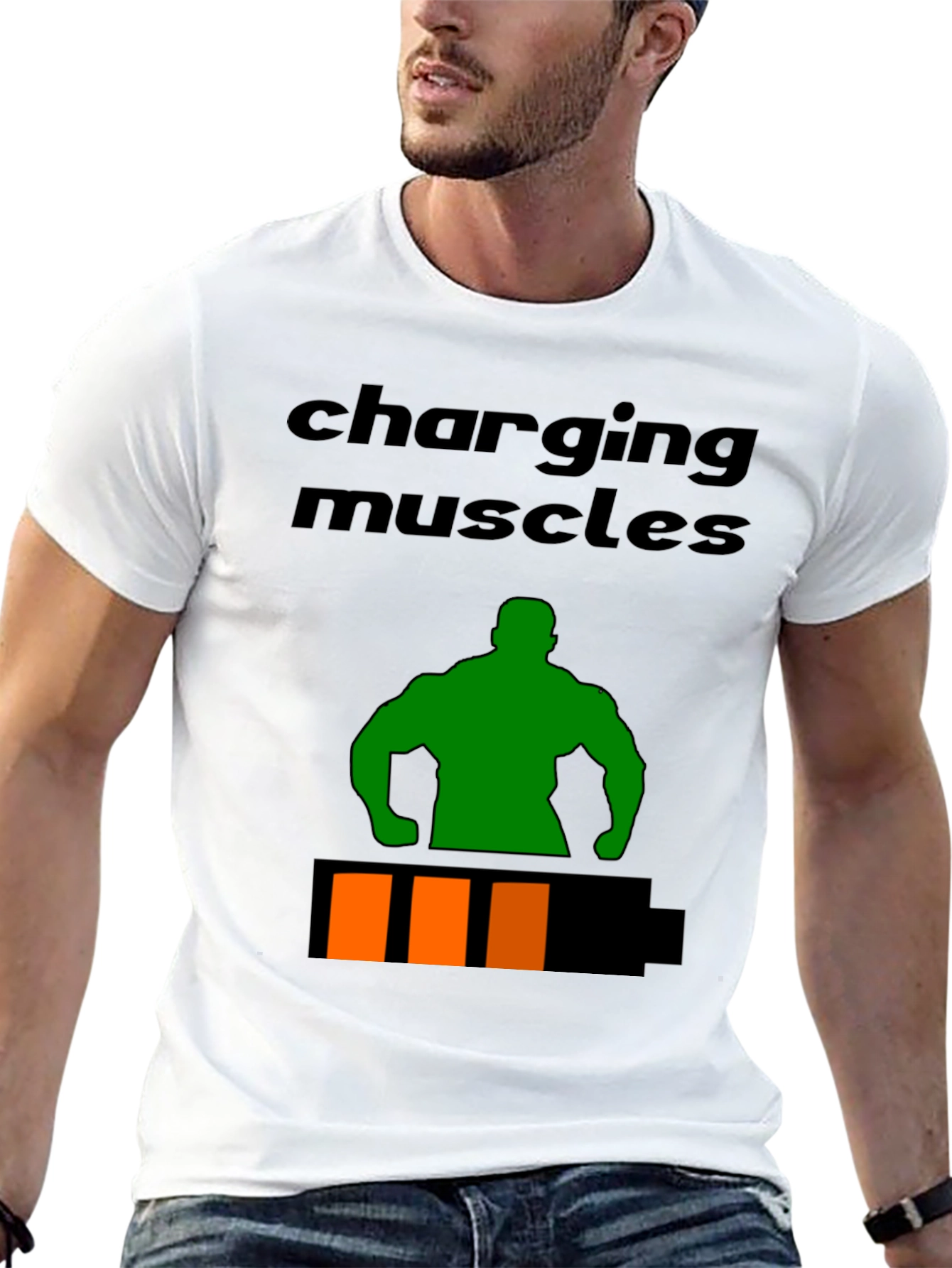 Charging Muscles Graphic T-Shirt - Fitness Apparel