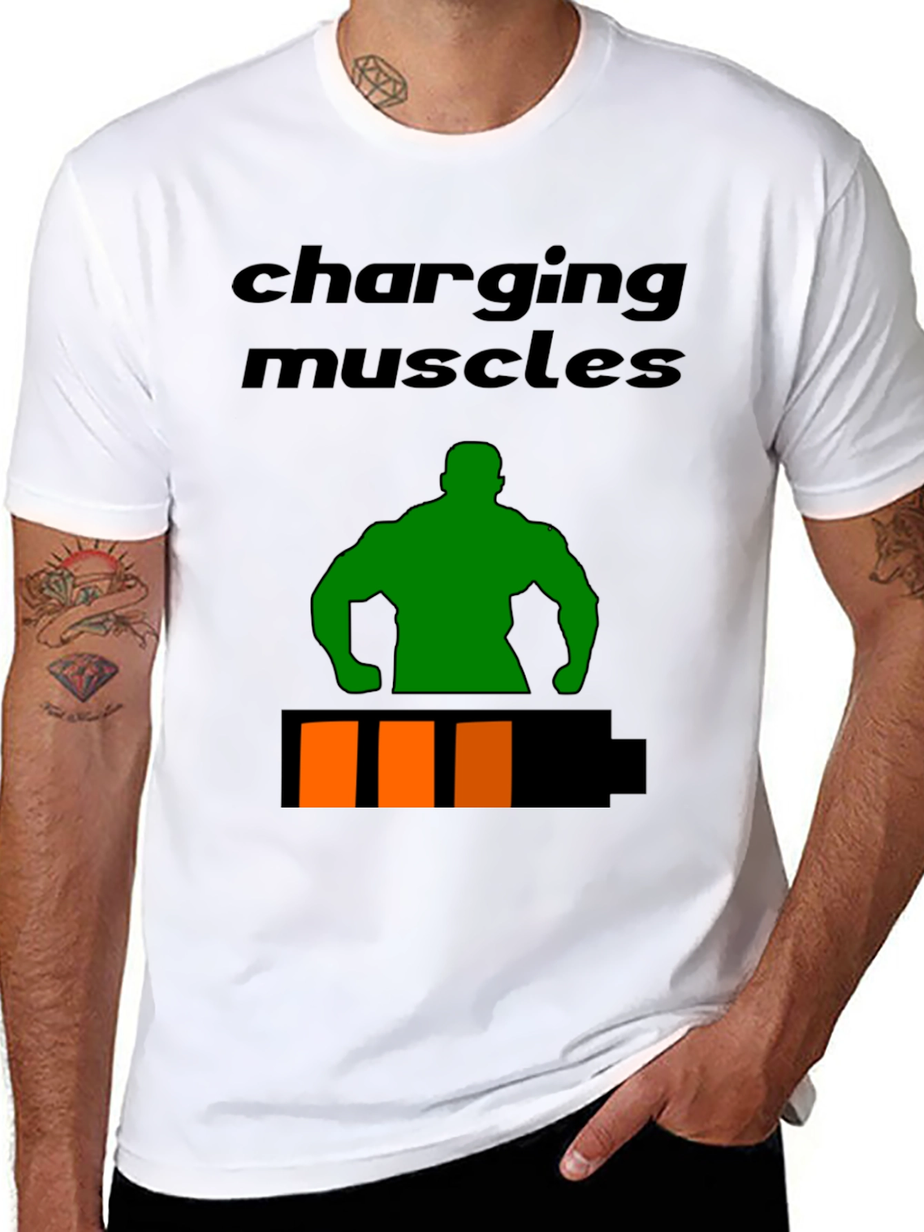 Charging Muscles Graphic T-Shirt - Fitness Apparel