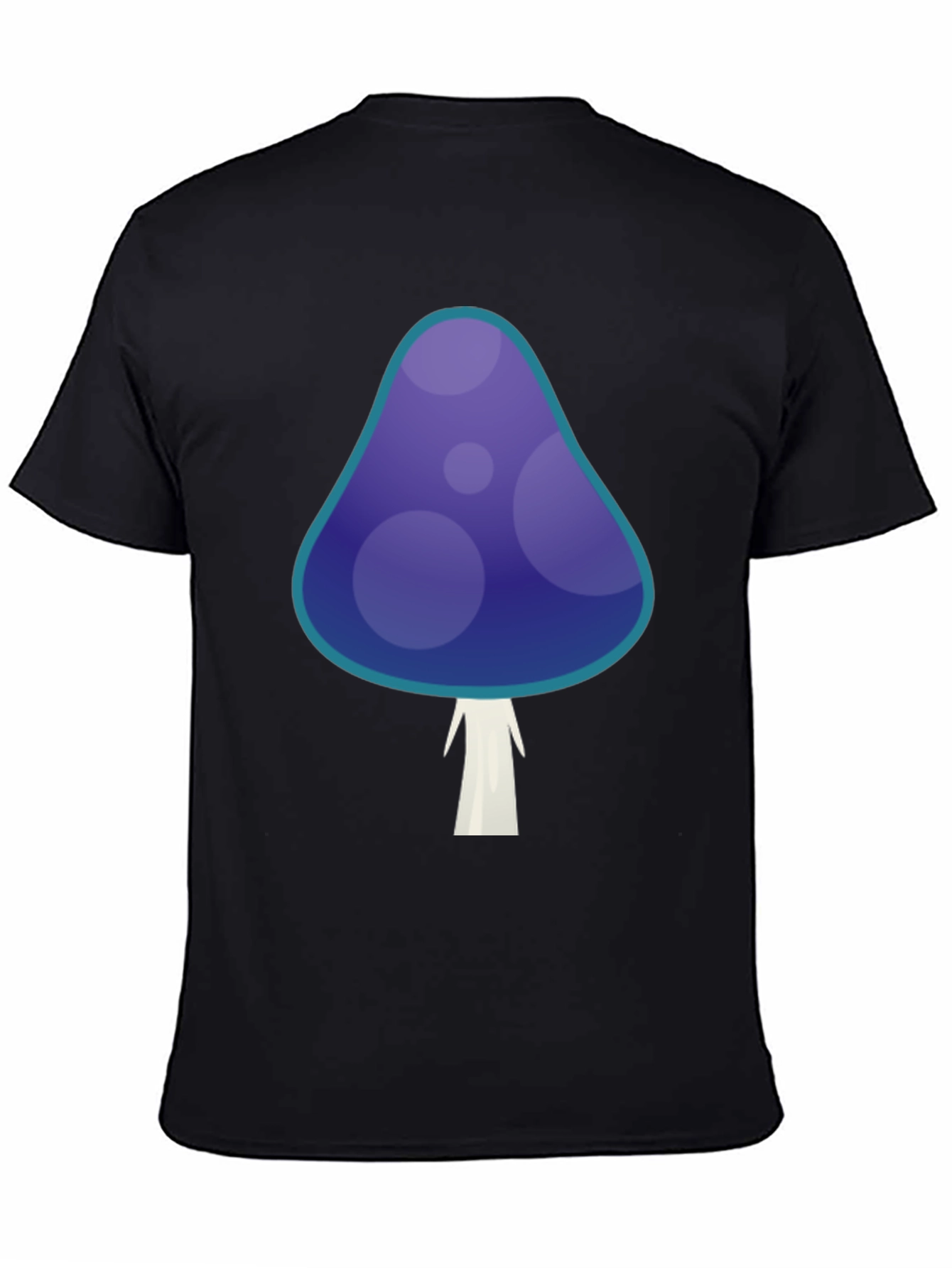 Funky Mushroom Graphic T-Shirt - Black Cotton Tee