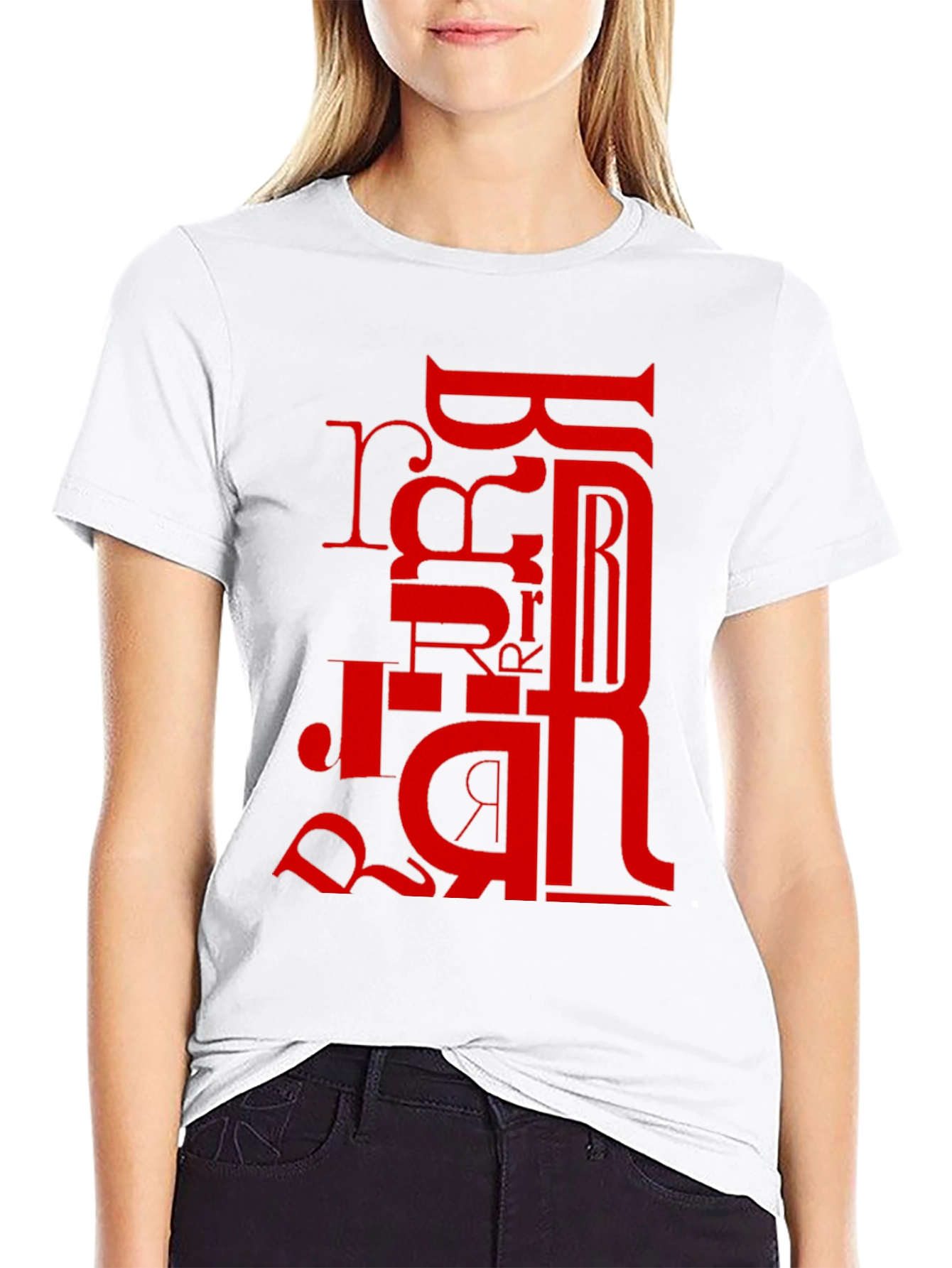 Red Letter Graphic Black T-Shirt
