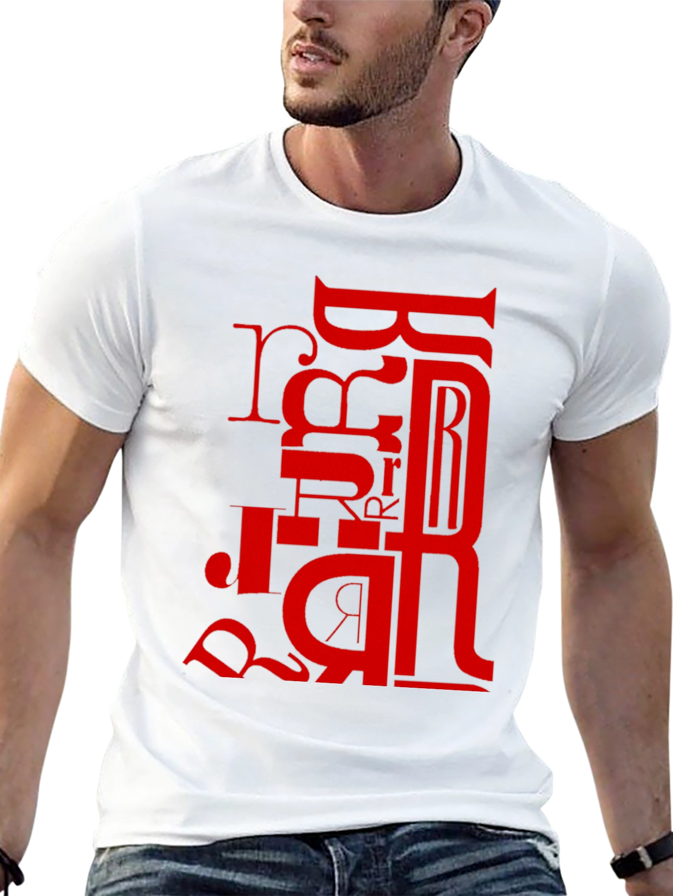 Red Letter Graphic Black T-Shirt