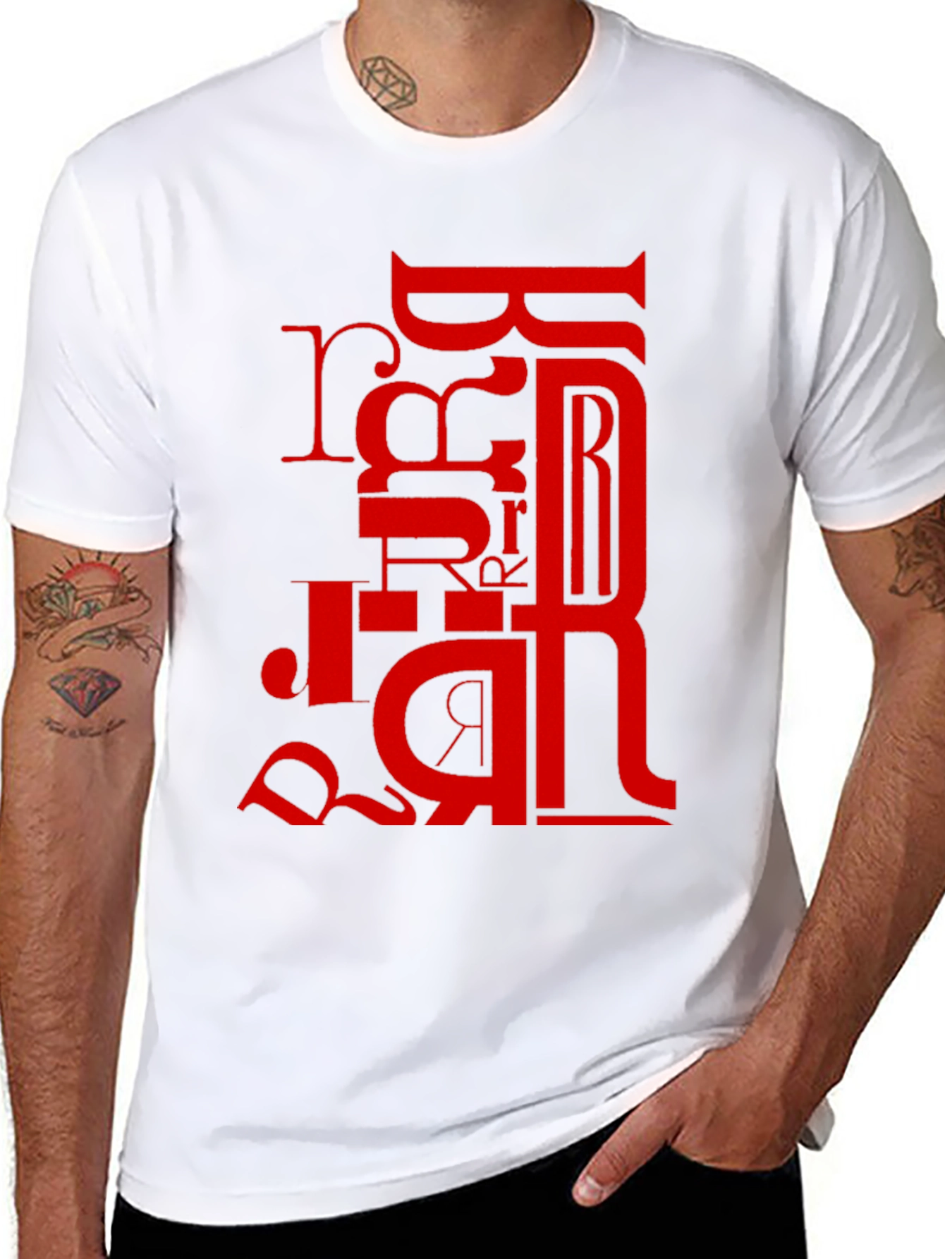Red Letter Graphic Black T-Shirt