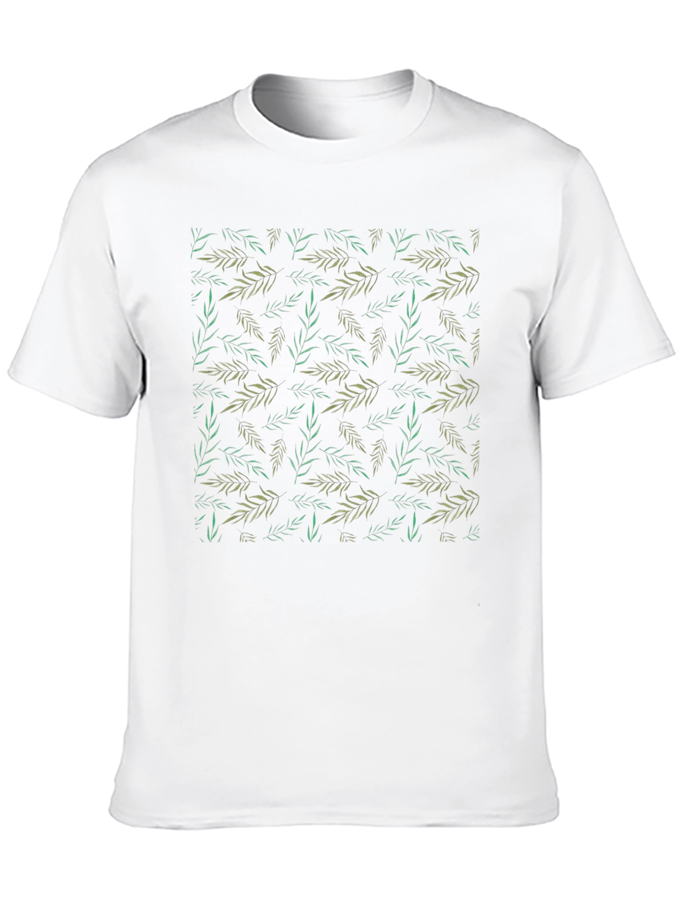 Leaf Print Black T-Shirt - Casual Style