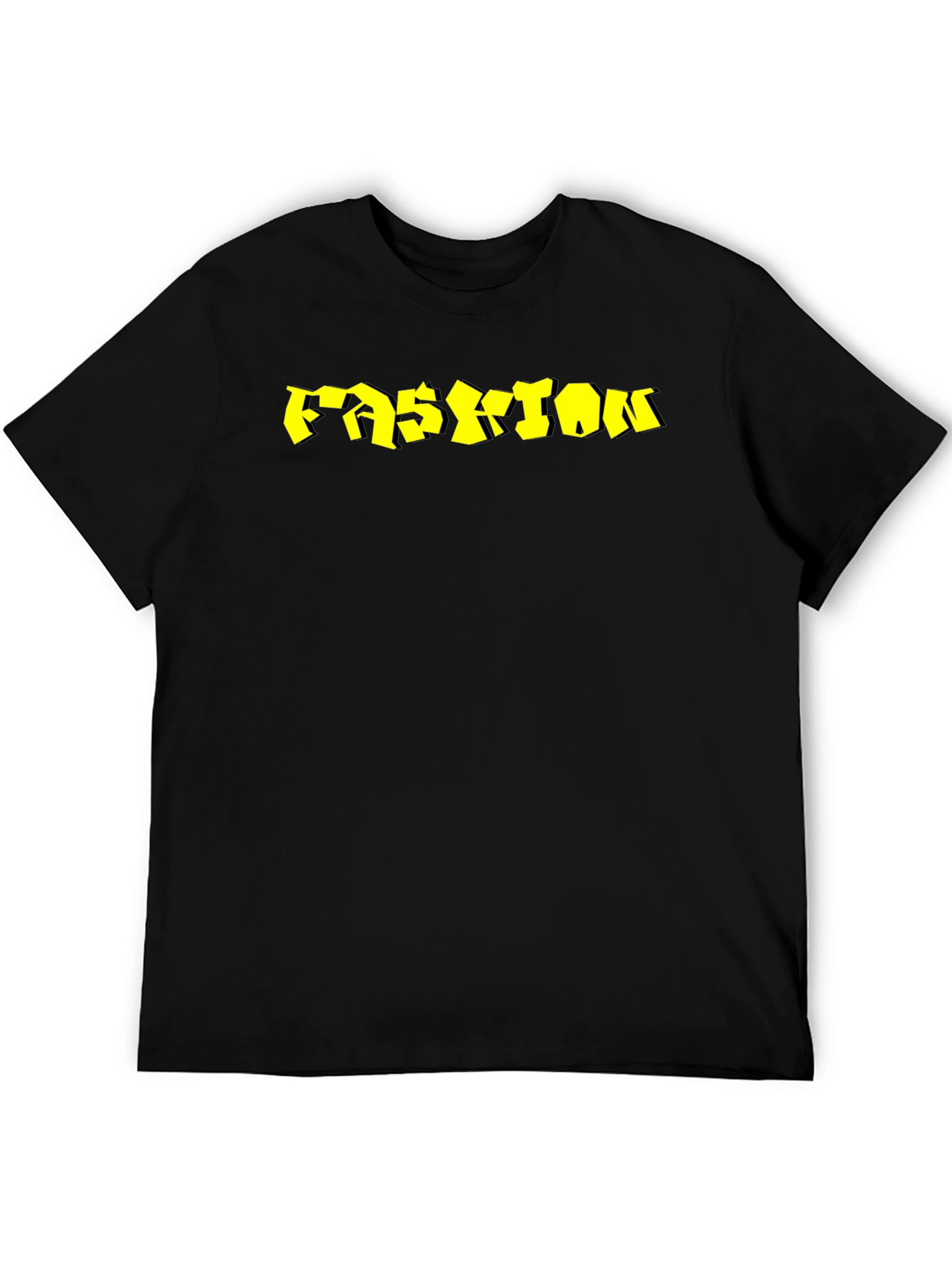 Mens Black Fashion Graphic Tee