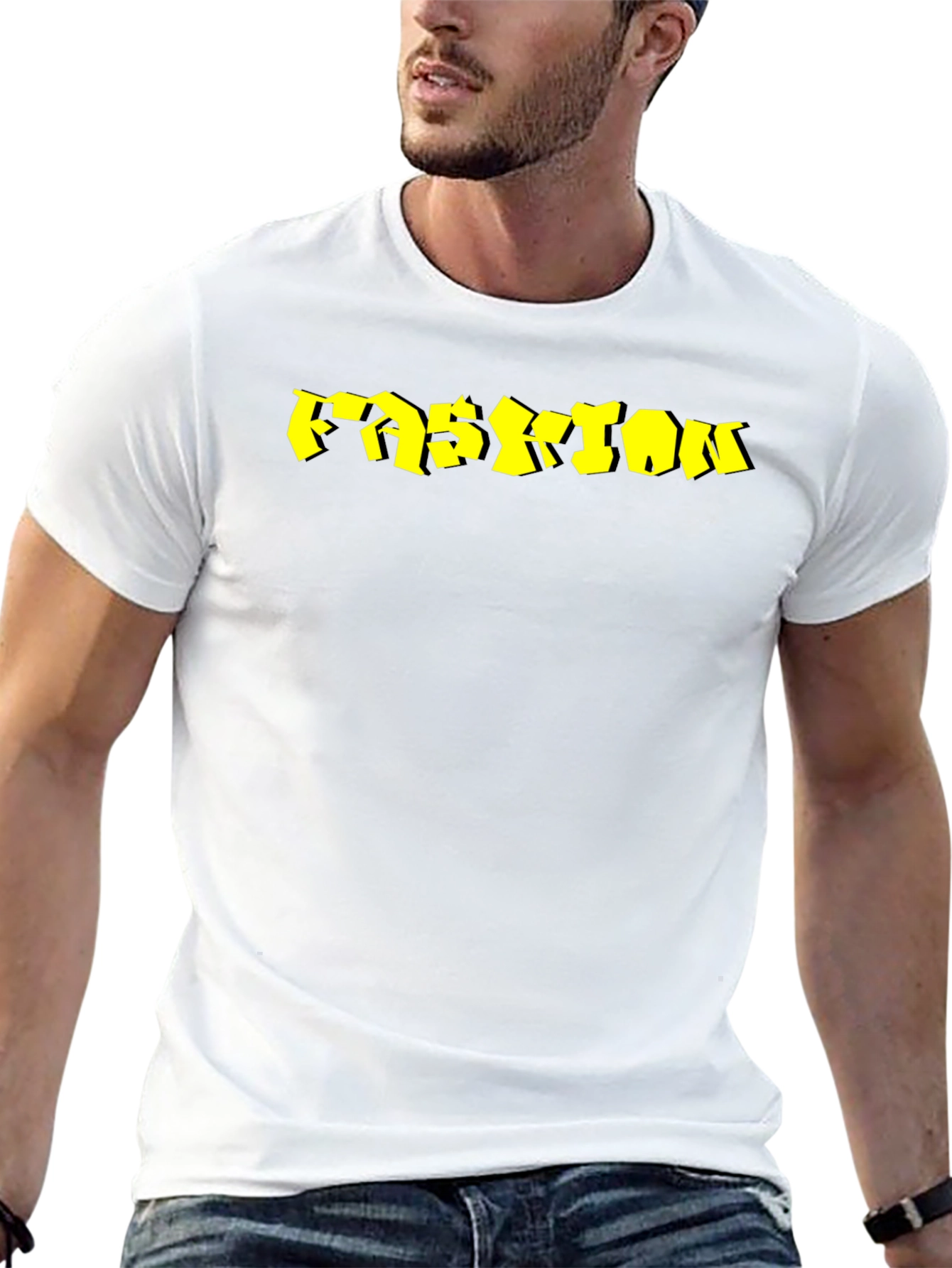 Mens Black Fashion Graphic Tee