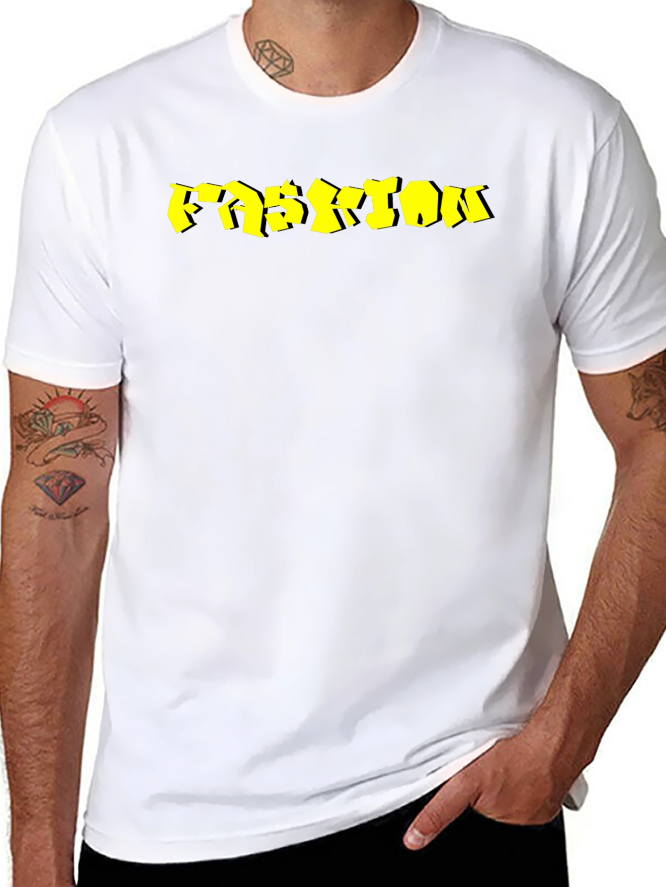 Mens Black Fashion Graphic Tee