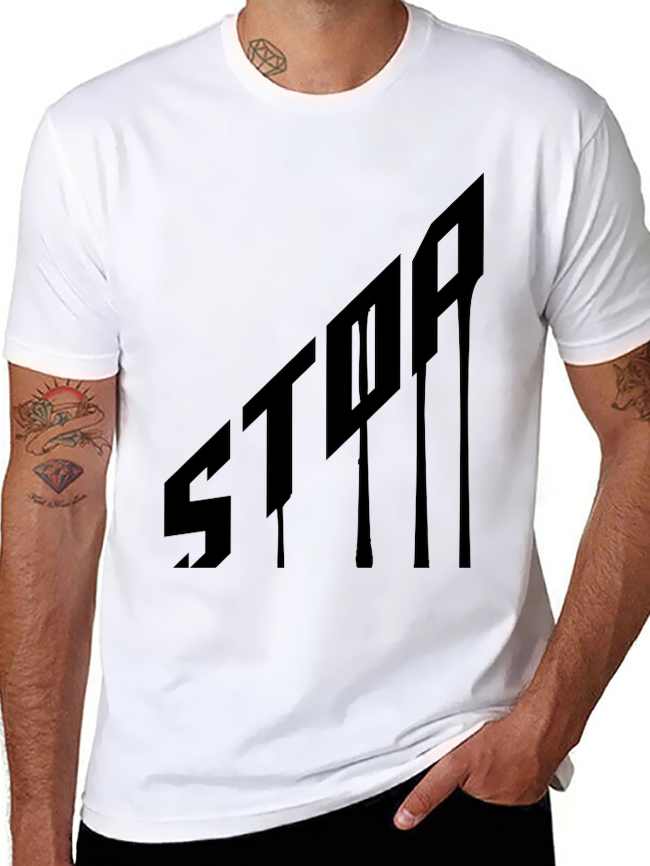 Edgy Black Graphic Tee - Bold Statement Shirt