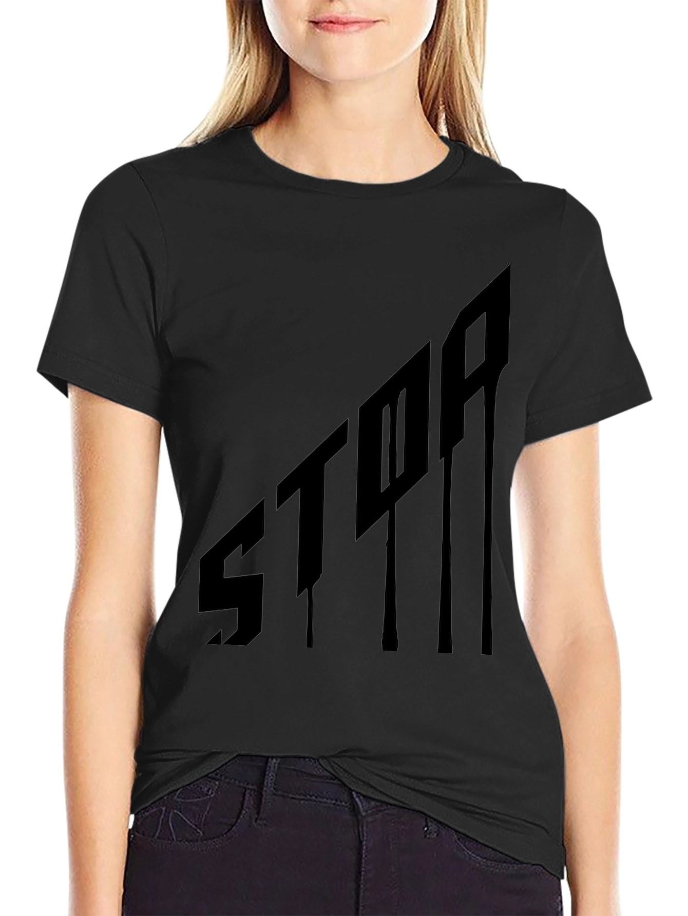 Edgy Black Graphic Tee - Bold Statement Shirt