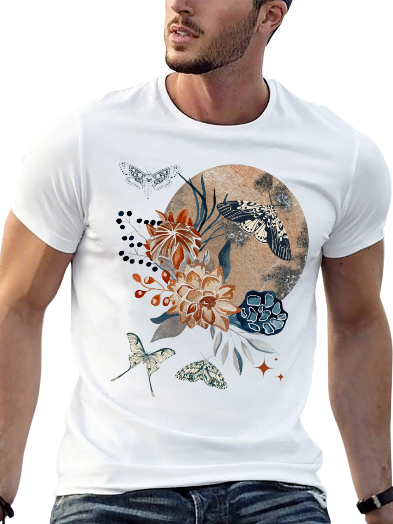 Floral Moth Graphic Tee
