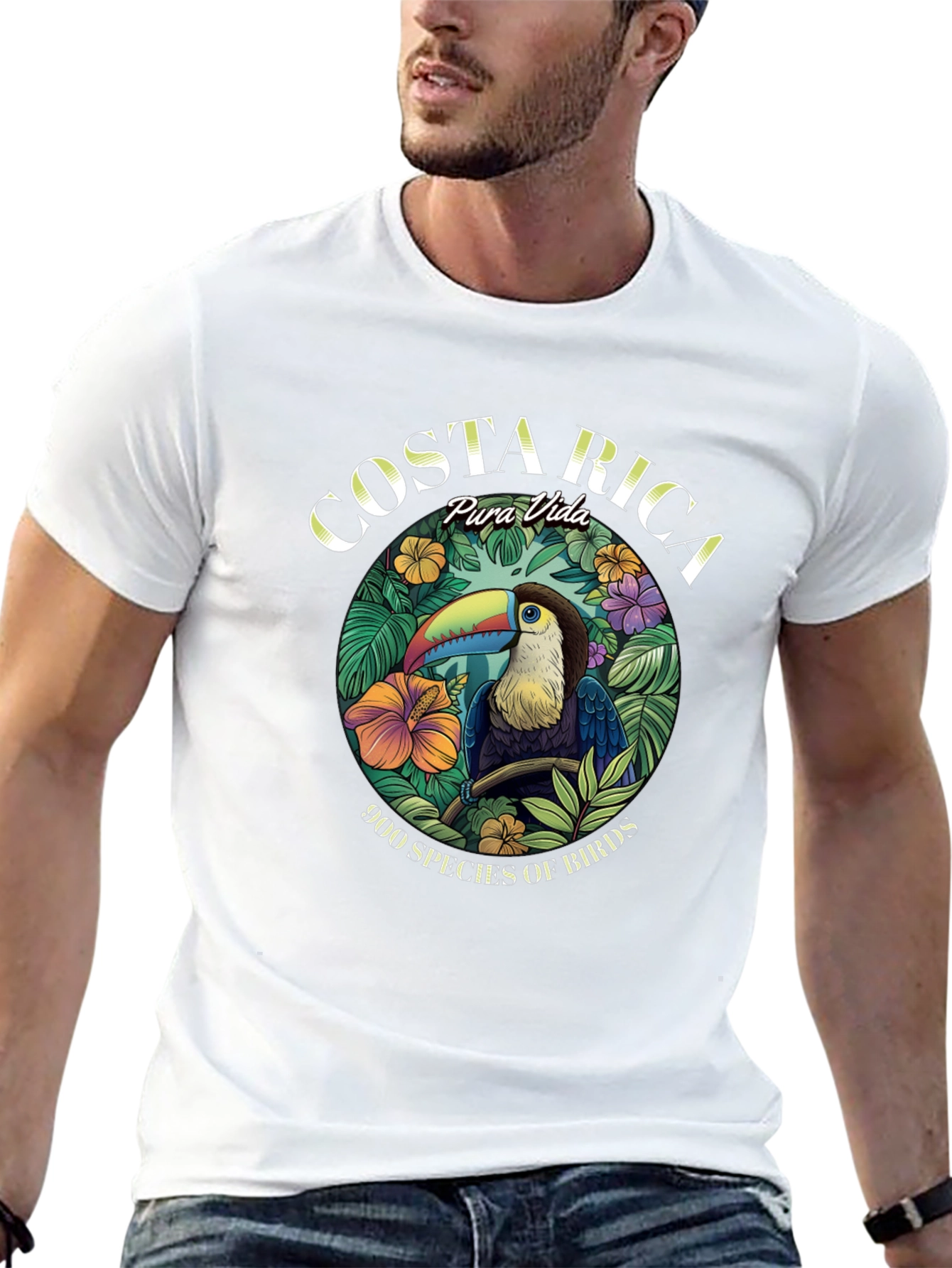 Costa Rica Toucan Graphic Tee - Black