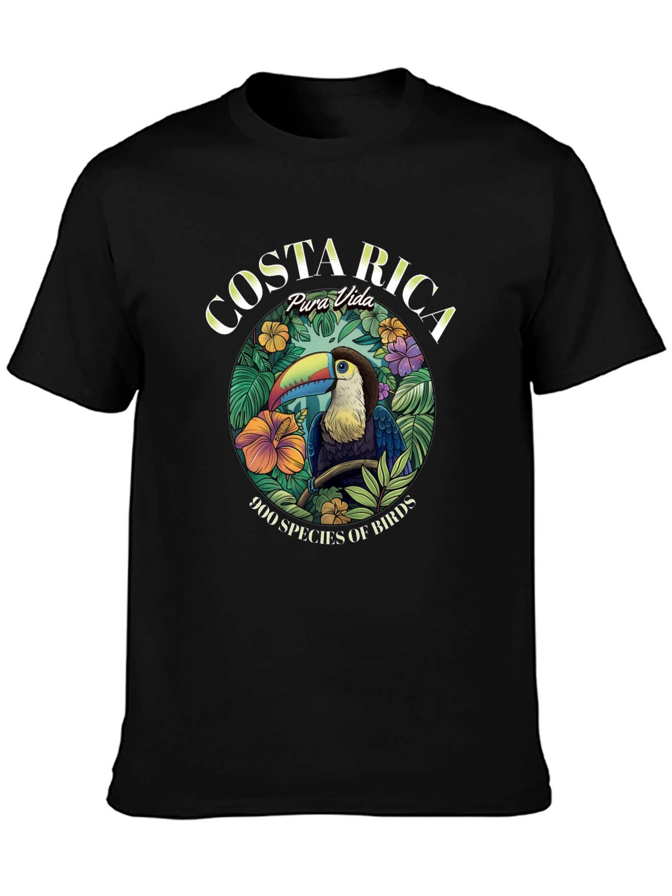 Costa Rica Toucan Graphic Tee - Black