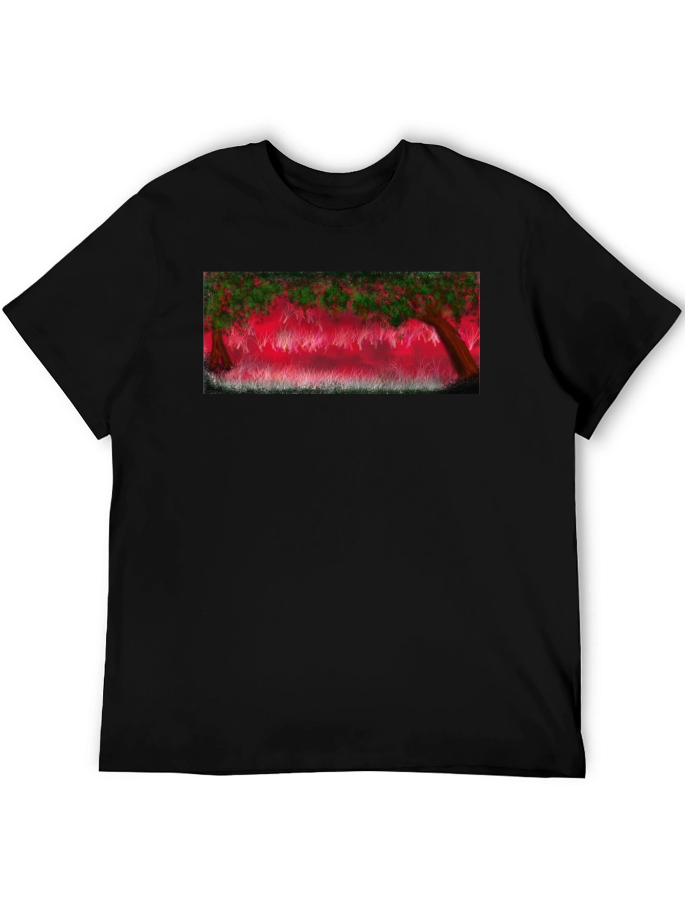 Enchanted Forest Graphic Tee - Black Cotton Blend