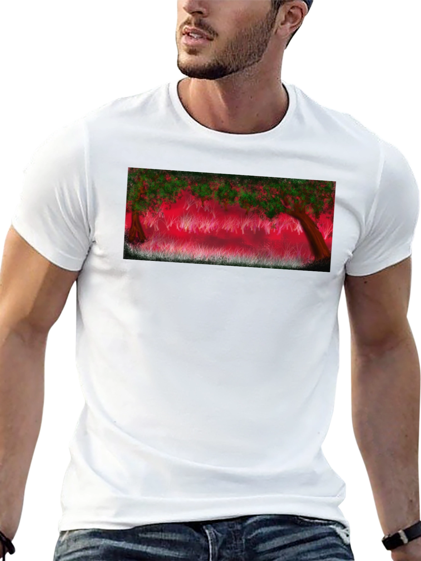 Enchanted Forest Graphic Tee - Black Cotton Blend