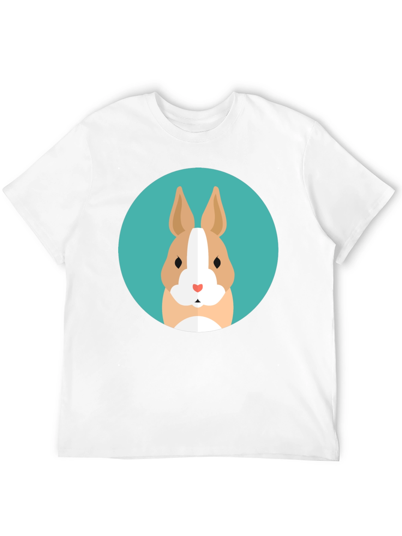 Cute Bunny Graphic Tee - Soft Black Cotton T-Shirt