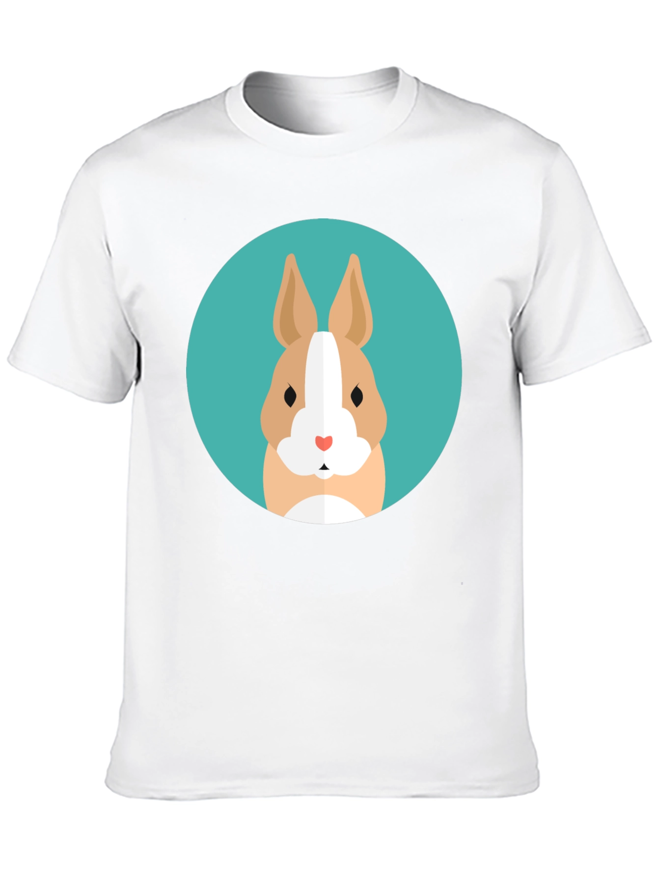 Cute Bunny Graphic Tee - Soft Black Cotton T-Shirt