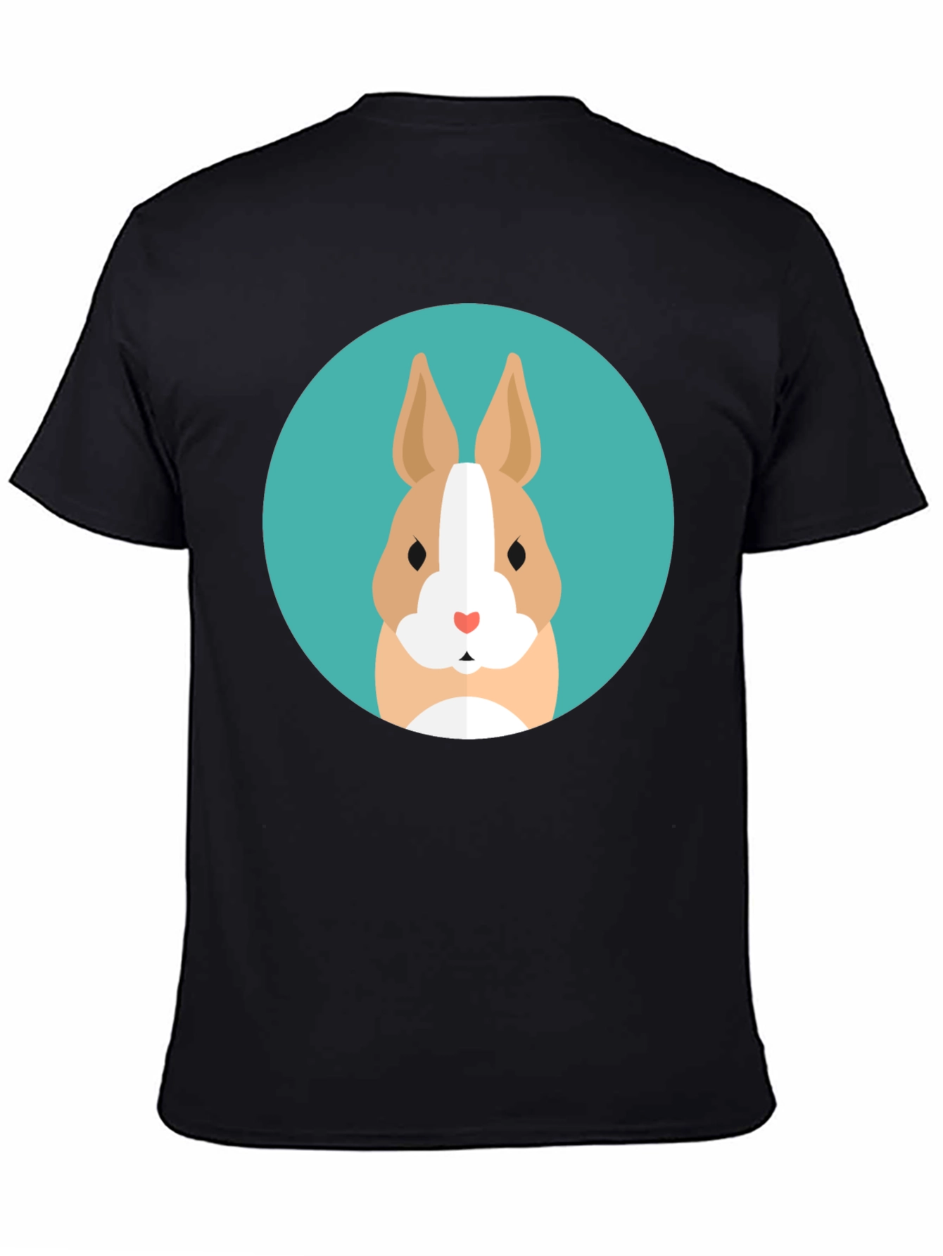 Cute Bunny Graphic Tee - Soft Black Cotton T-Shirt