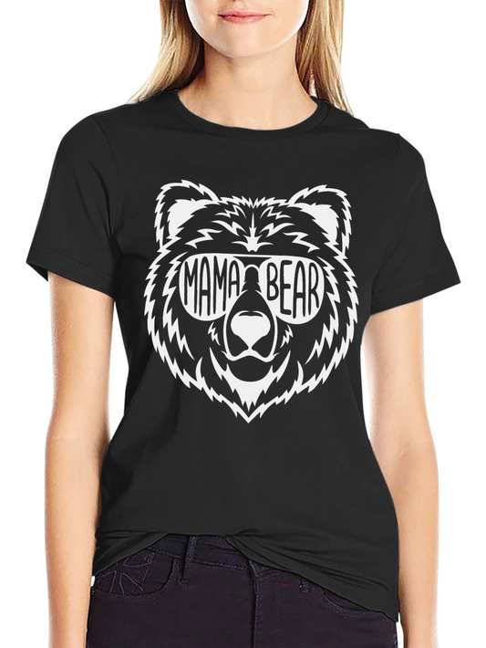 Mama Bear Graphic Tee - Black Cotton Comfort