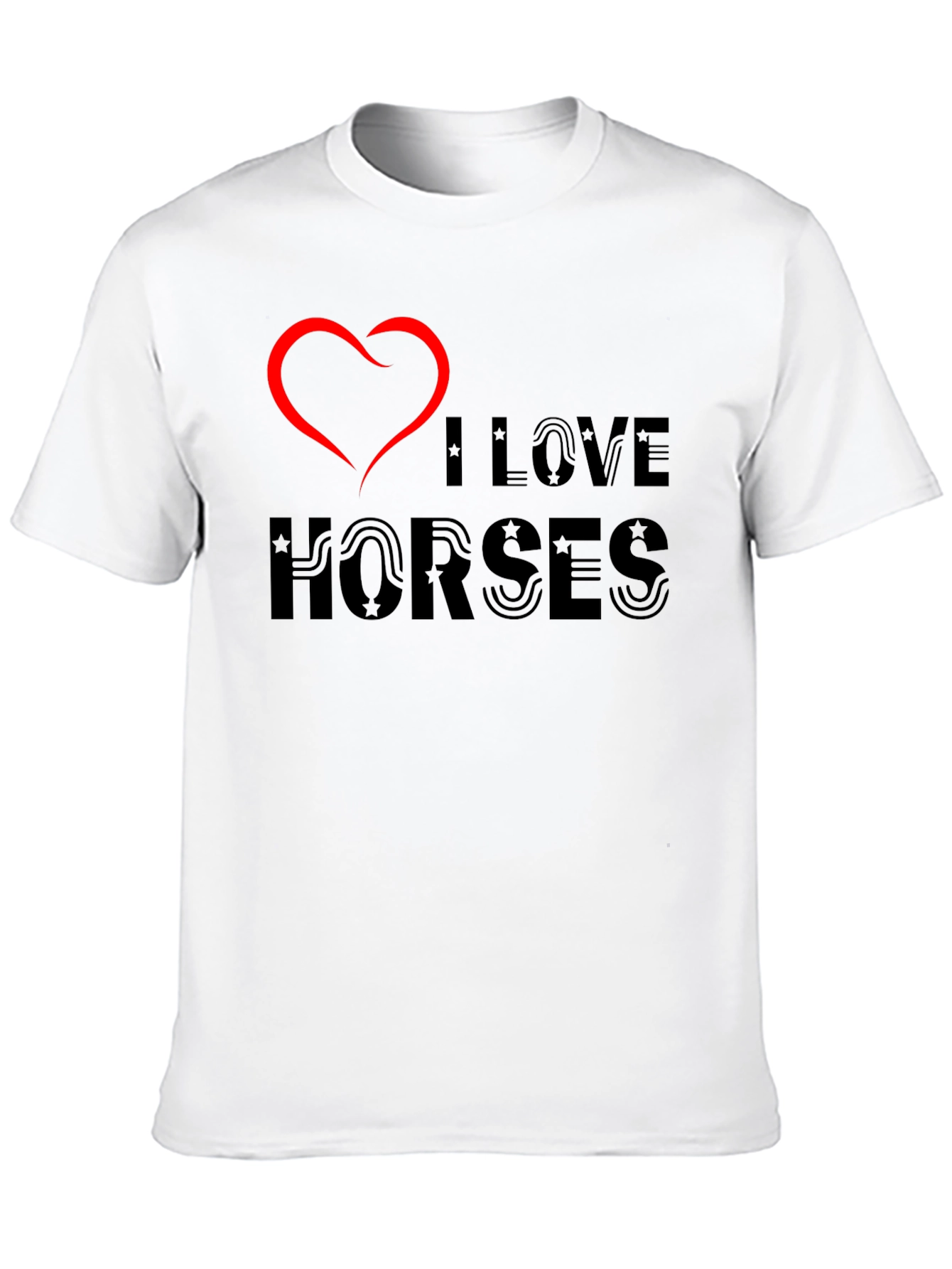 I Love Horses Graphic Tee - Black