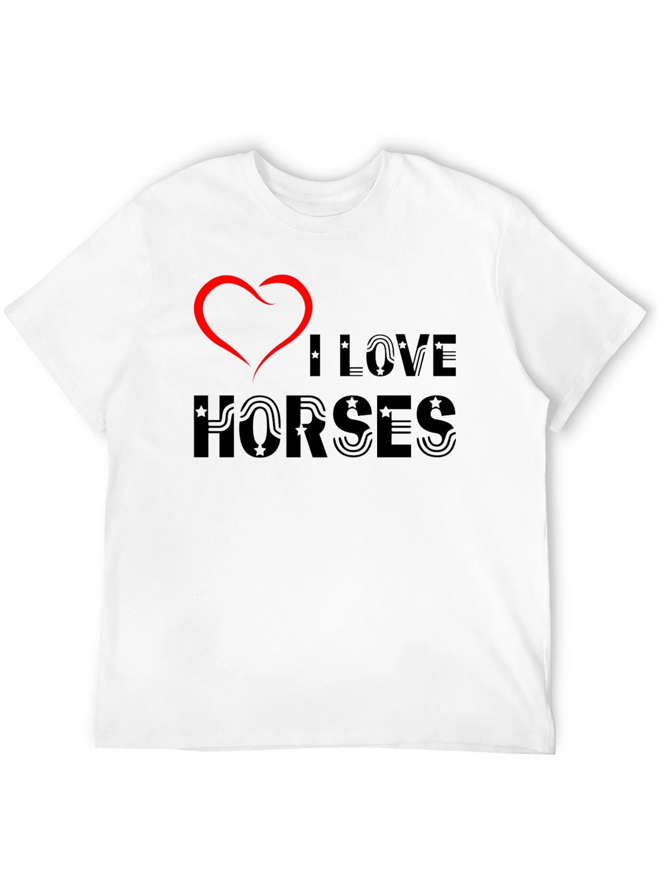 I Love Horses Graphic Tee - Black